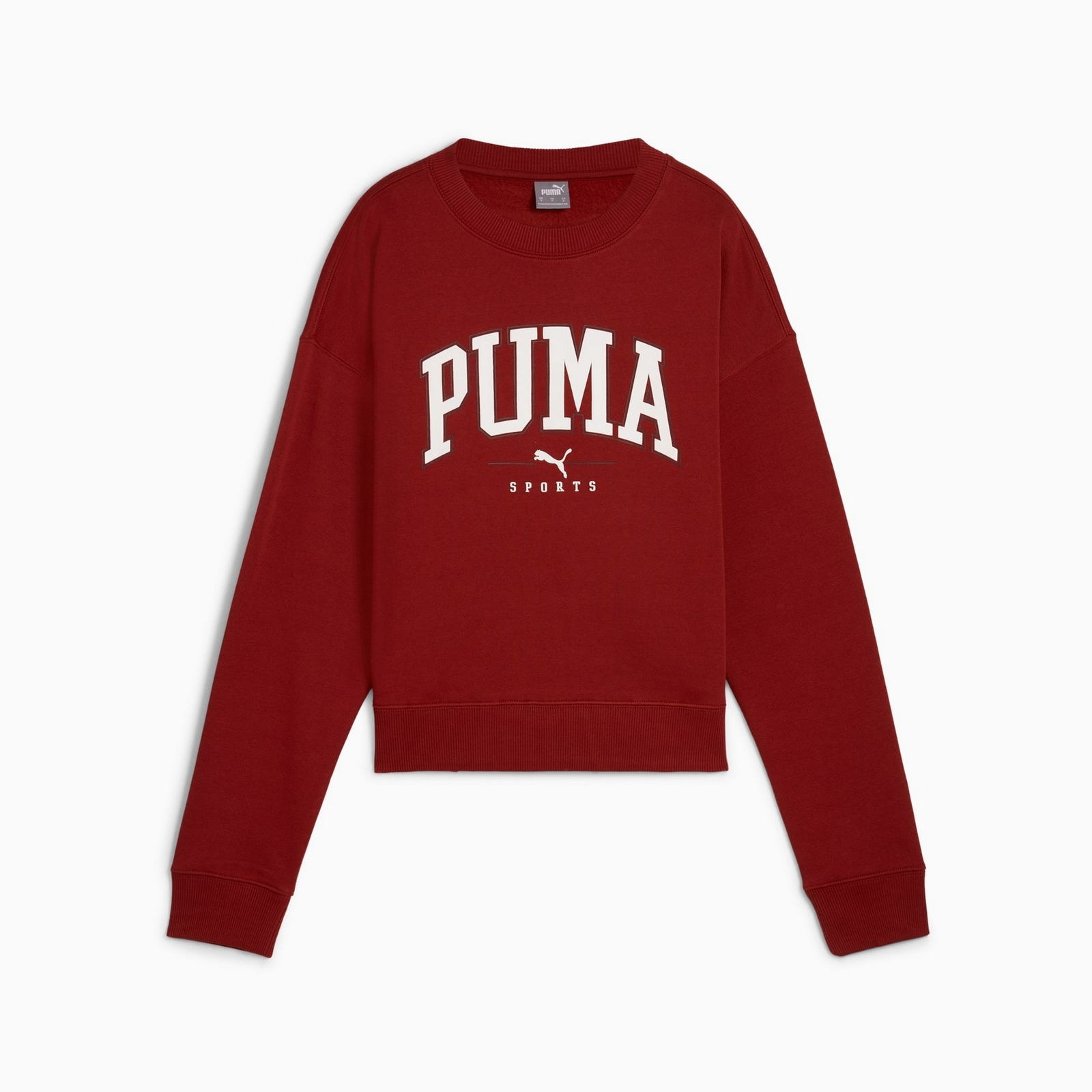 Bluza damska Puma SQUAD CREW FL bordowa 68153913