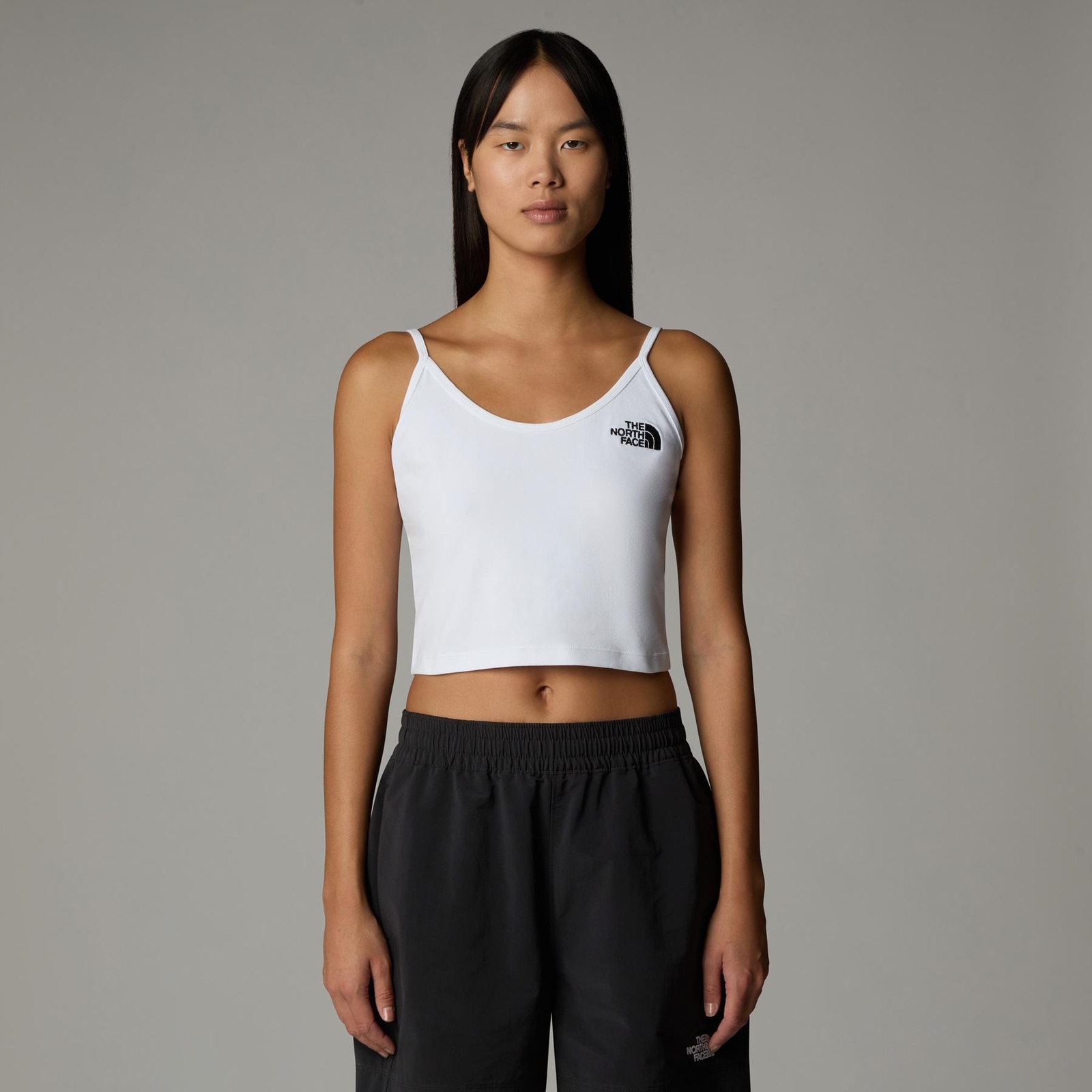 Crop top damski The North Face SLIM CROP TANK biały NF0A55AQFN4