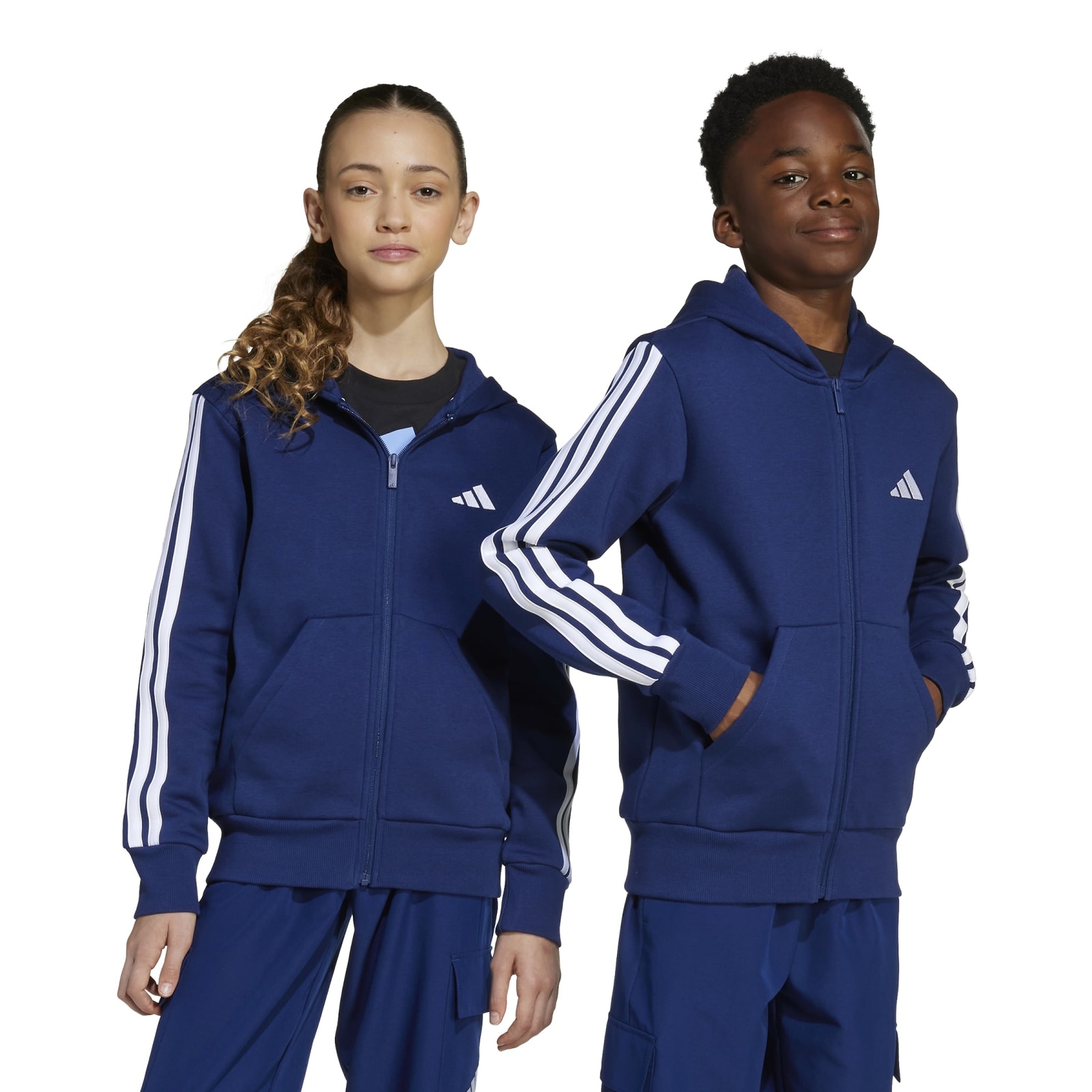 Bluza z kapturem dziecica adidas ESSENTIALS niebieska JY4980
