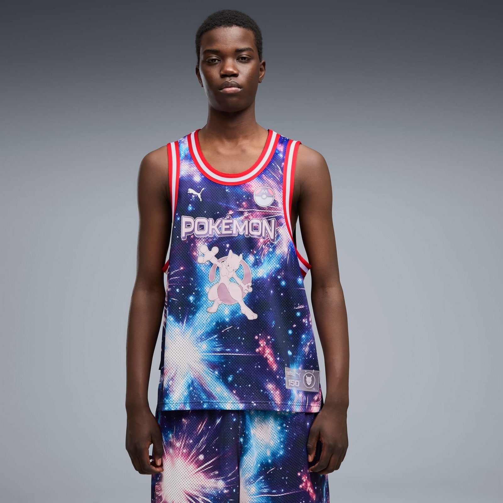 Tank top m�ski Puma POKEMON X HOOPS MEWTWO niebieski 63566301