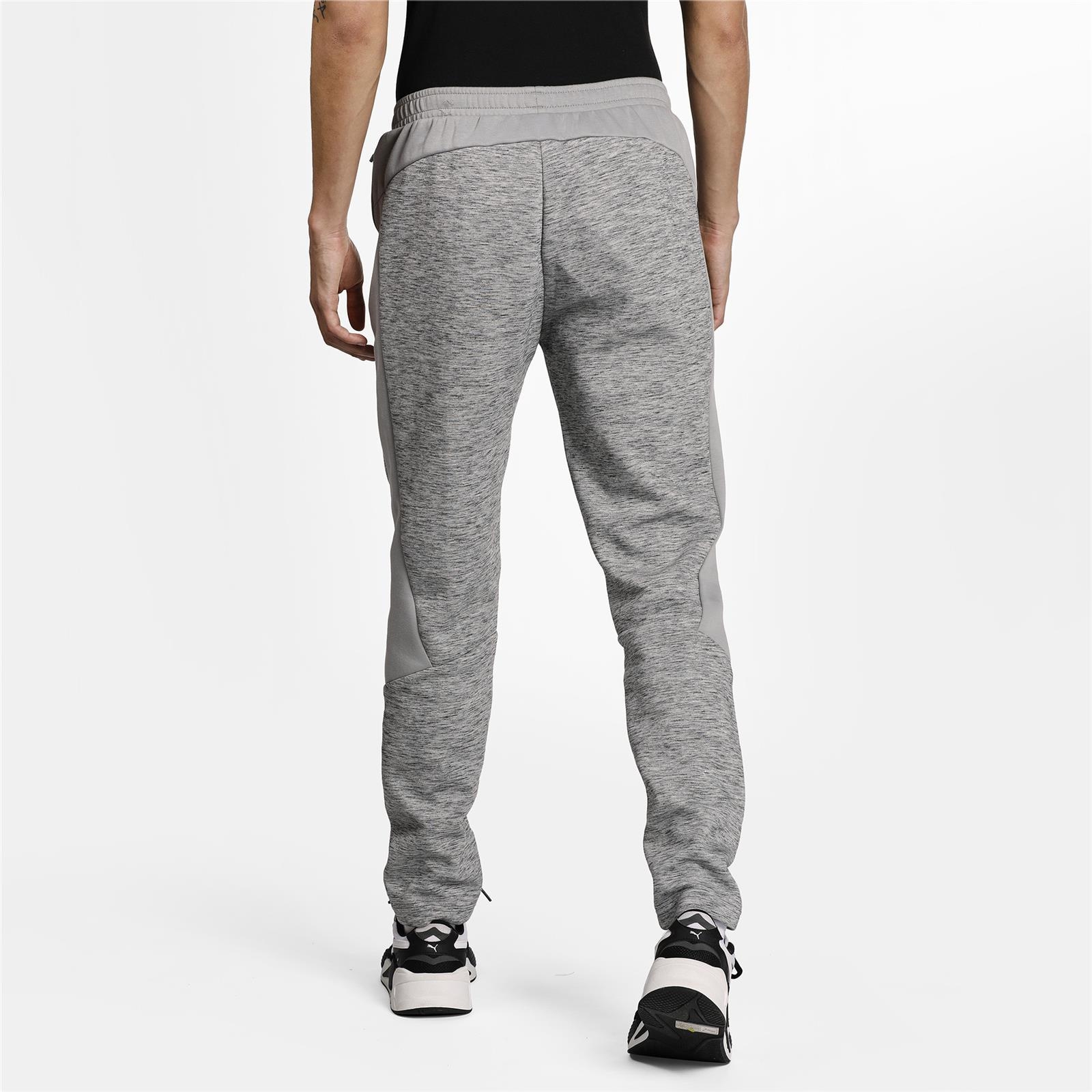 Spodnie dresowe mskie Puma EVOSTRIPE szare 58581303