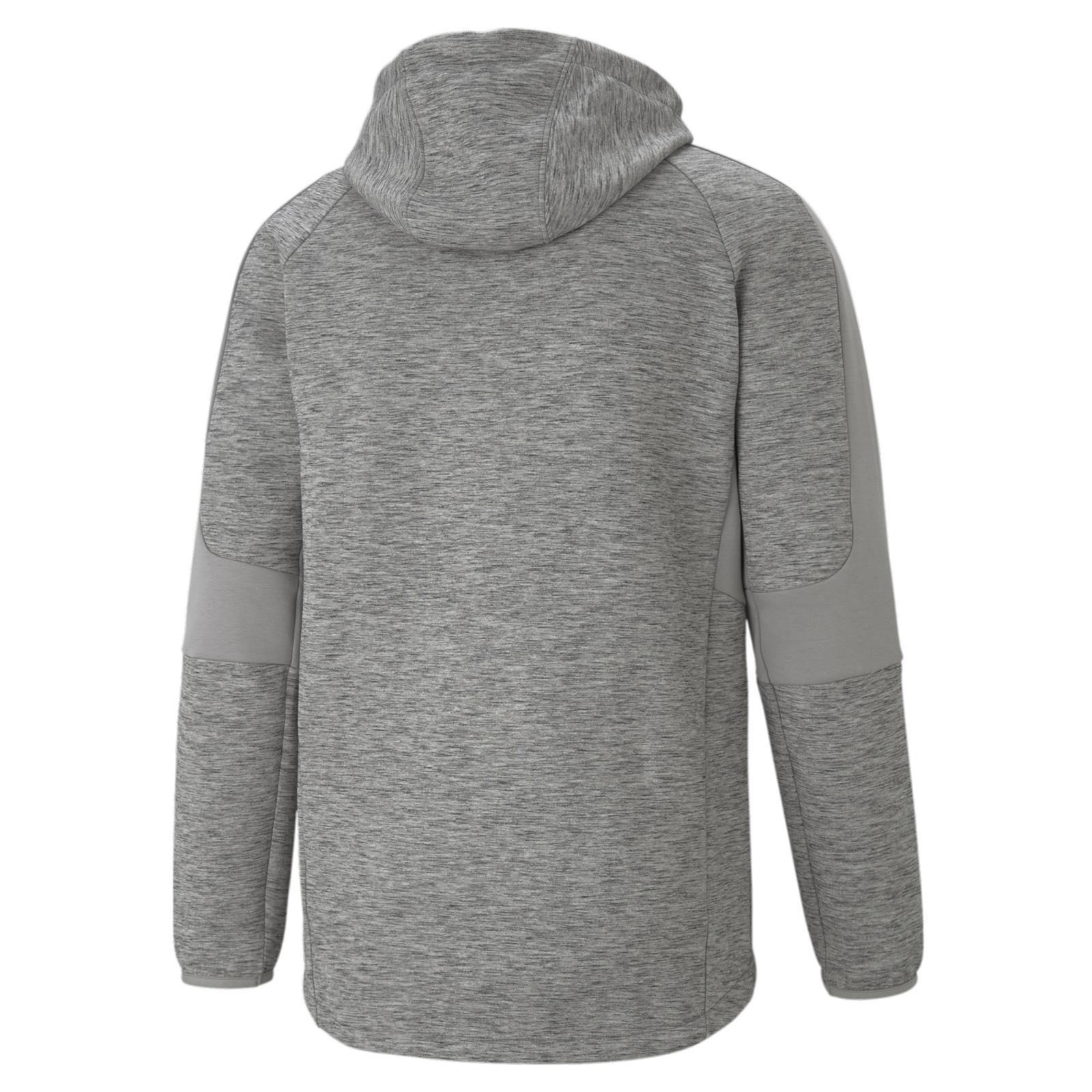 Bluza z kapturem mska Puma EVOSTRIPE FULL-ZIP szara 58581103
