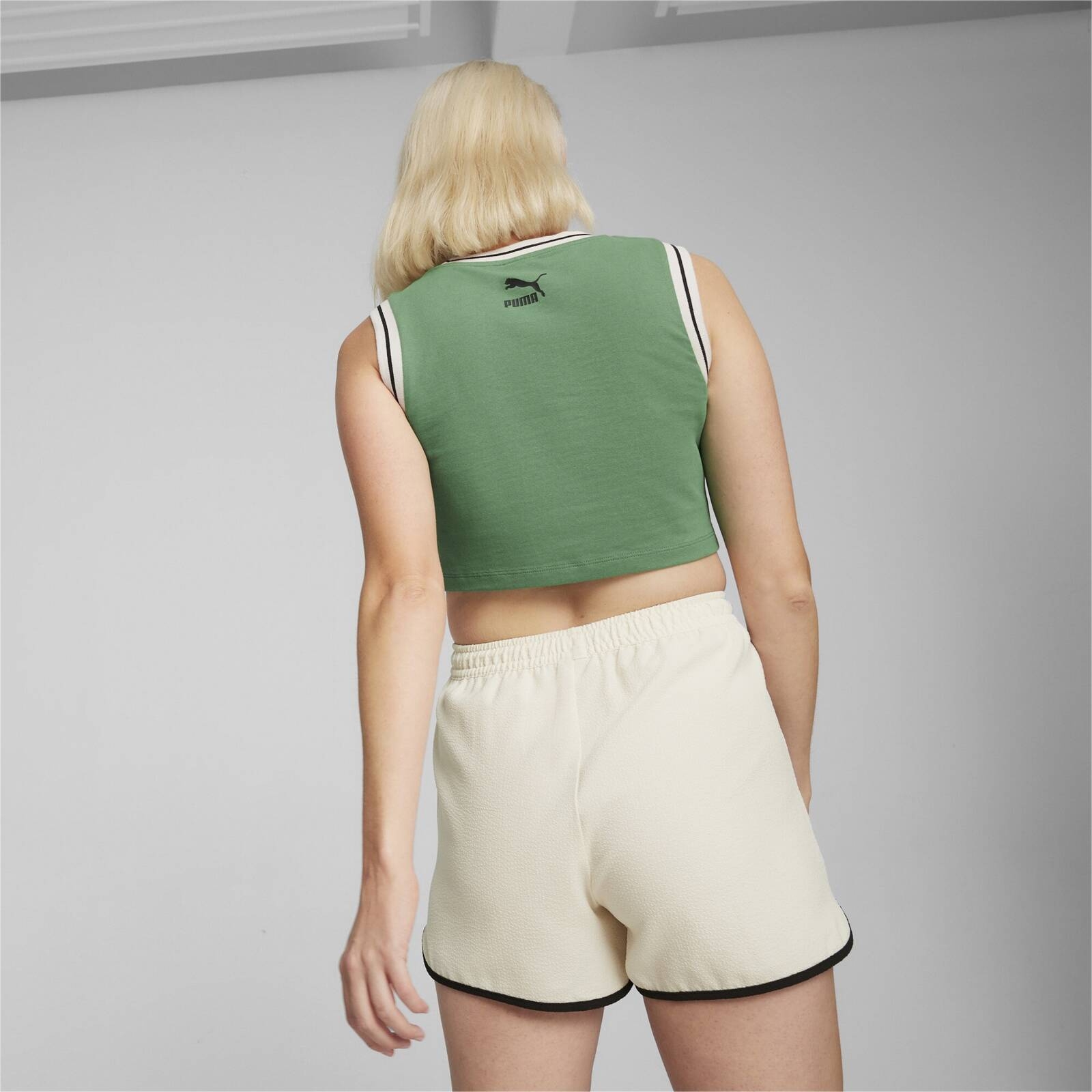 Crop top damski Puma TEAM FOR THE FANBASE GRAPHIC zielony 62502486