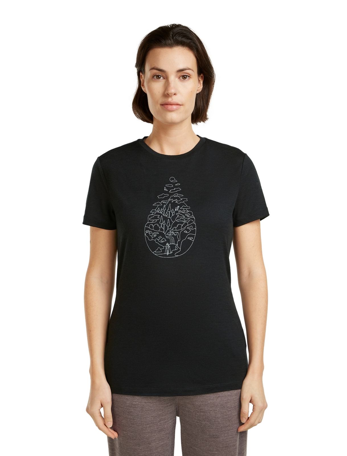 Koszulka damska Icebreaker MER 150 TECH LITE III czarna IB0A56YJ001