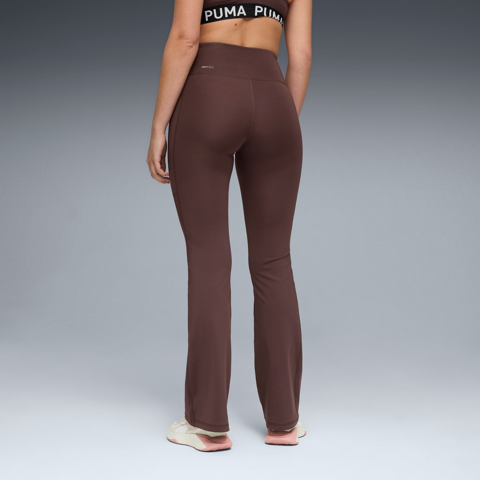 Legginsy treningowe damskie Puma TAD ESSENTIAL HW BOOTCUT br�zowe 52590213