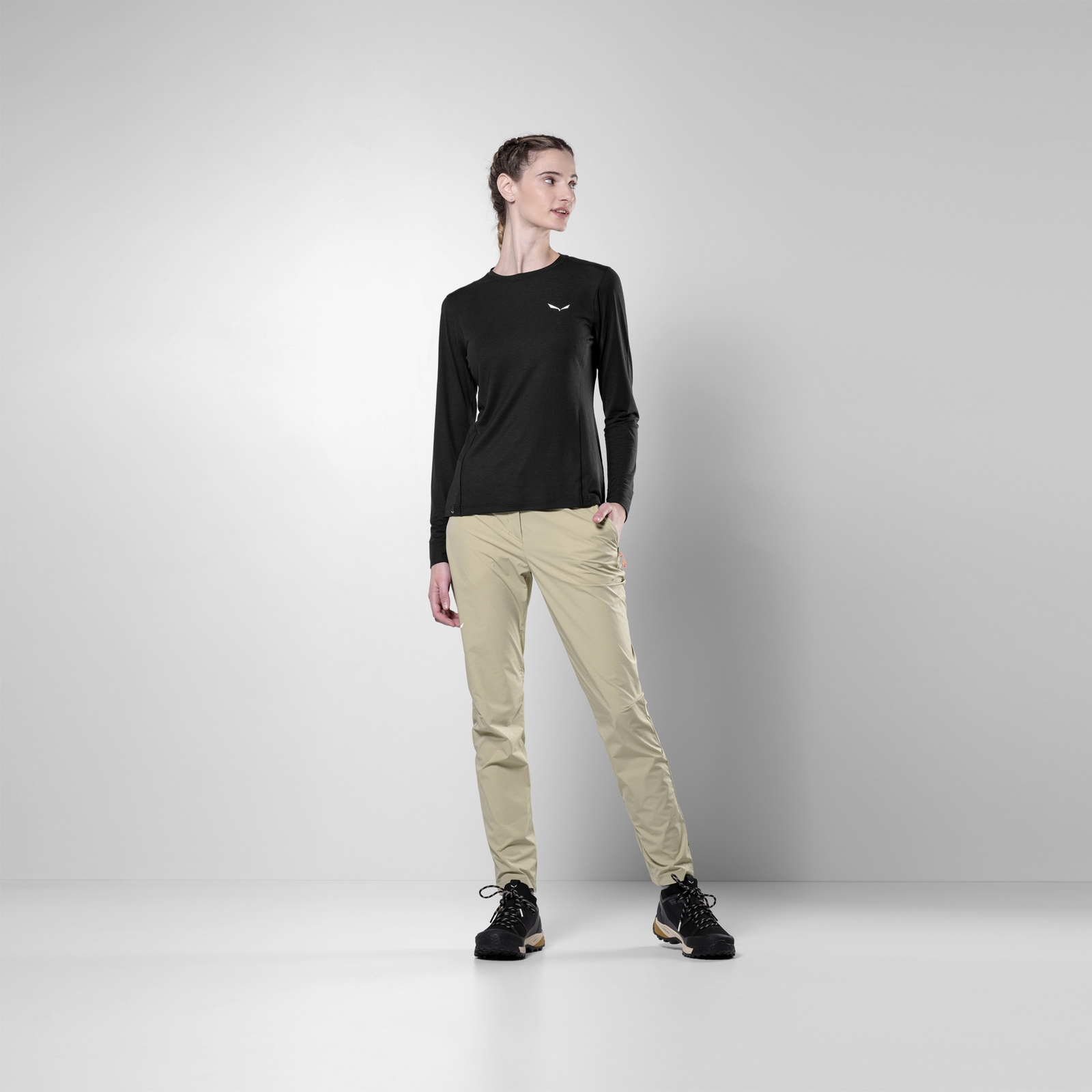 Longsleeve trekkingowy damski Salewa PUEZ DRY czarny 00-0000028865_0910