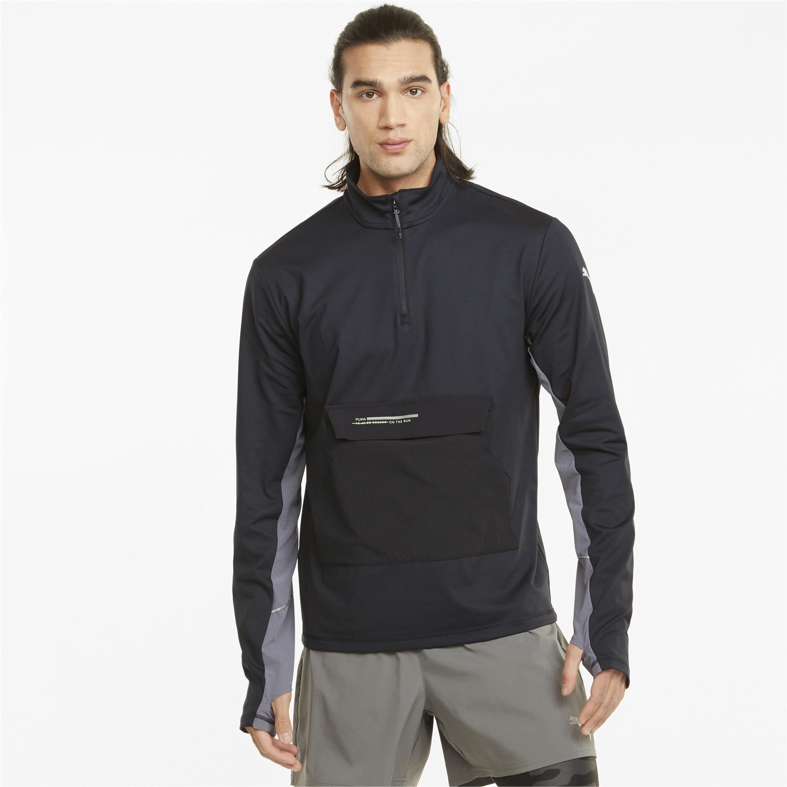 Bluza mska Puma Run CoolAdapt 1/2 Zip czarna 52084701