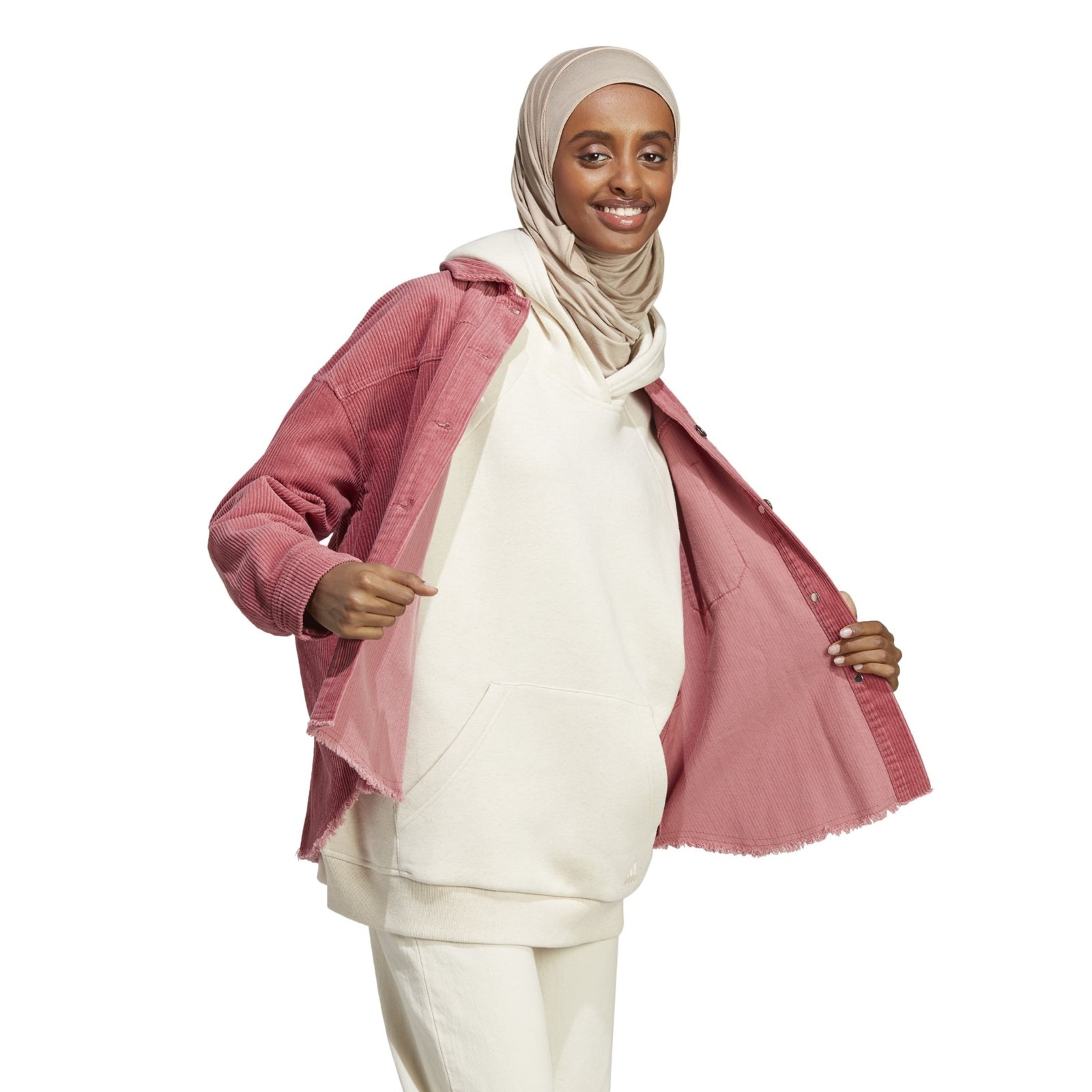 Bluza z kapturem damska adidas ALL SZN FL be�owa IC6432