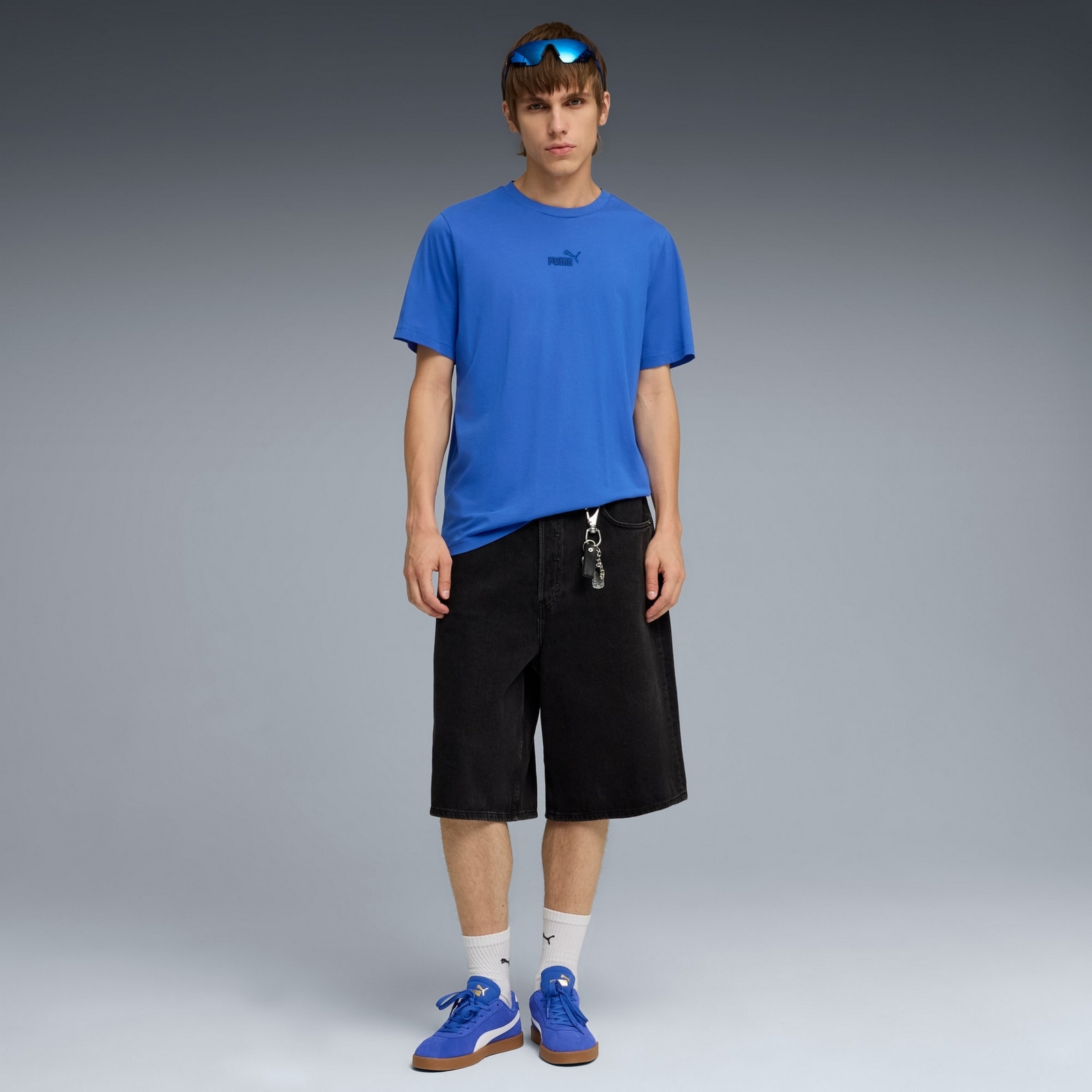 Koszulka m�ska Puma ESS SMALL NO. 1 LOGO CENTERED niebieska 69291213