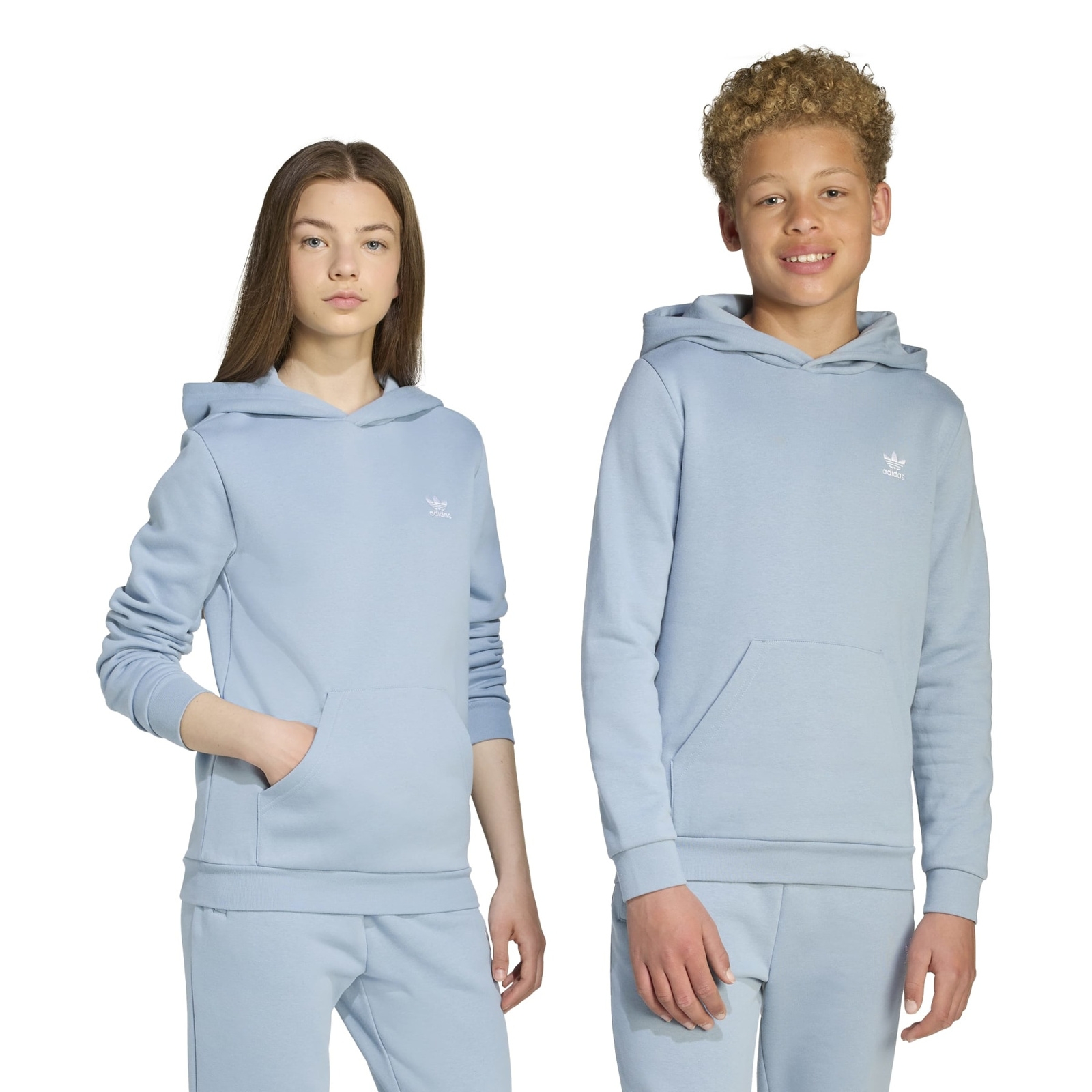 Bluza z kapturem dziecica adidas KIDS niebieska JX2741