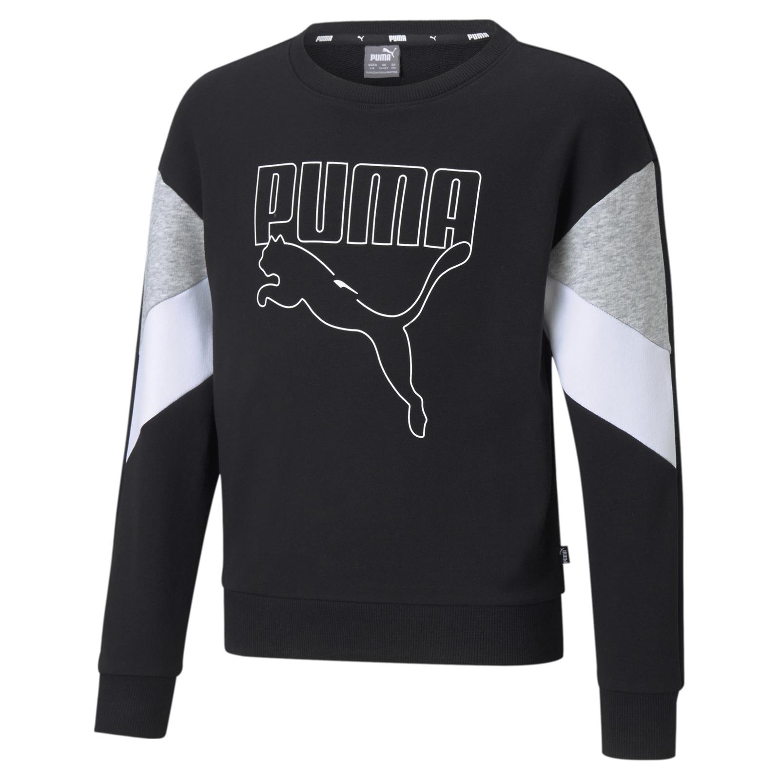 Bluza dziewczca Puma REBEL CREW NECK czarna 58615601