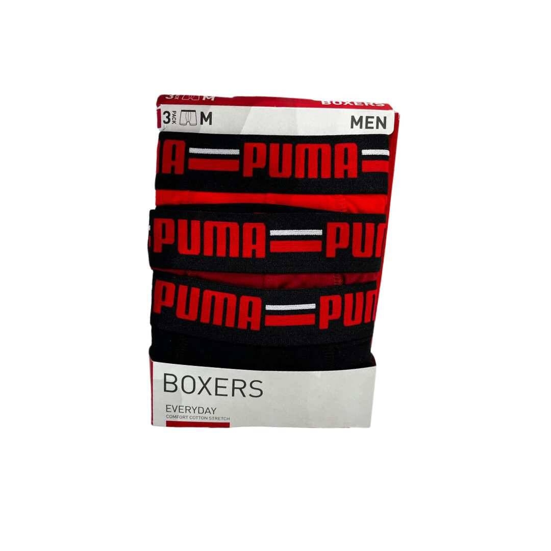 Bokserki mskie Puma BASIC BRAND ELASTIC 3-PACK czerwone 93545708