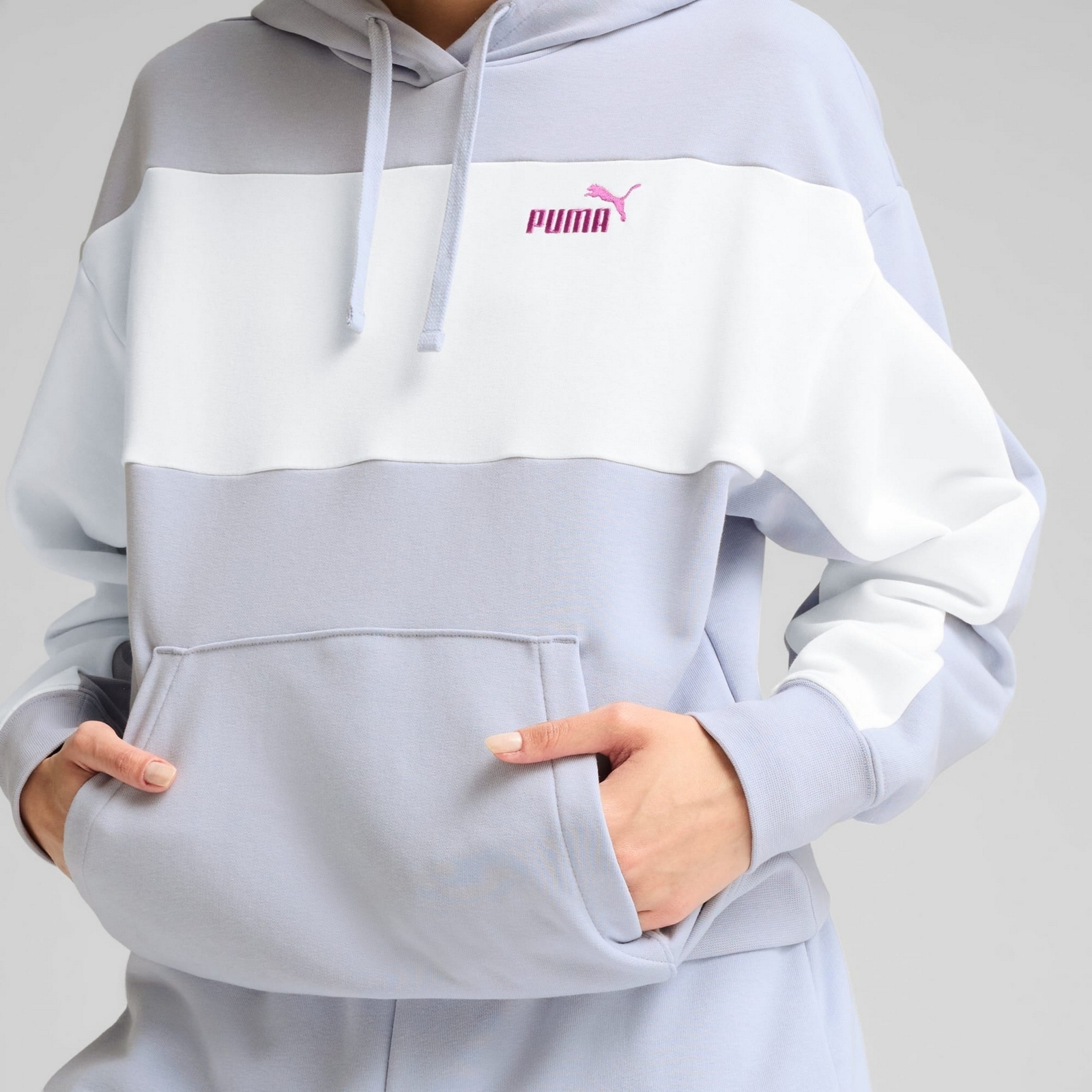 Bluza z kapturem damska Puma ESS BLOCK COMFORT TR fioletowa 68500547