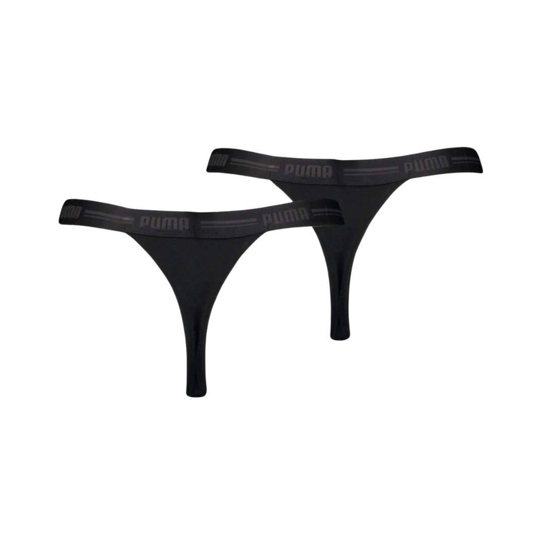 Stringi damskie Puma HEART 2-PACK czarne 93803401