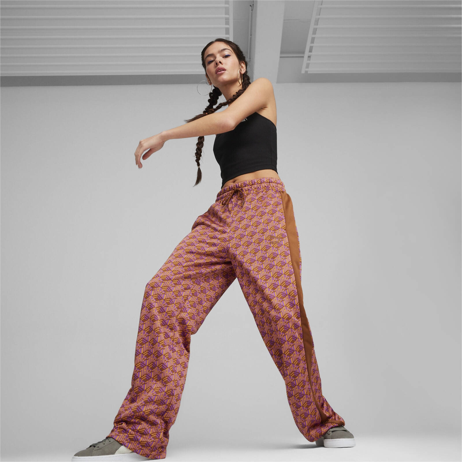 Spodnie dresowe damskie Puma T7 AOP rowe 62559981