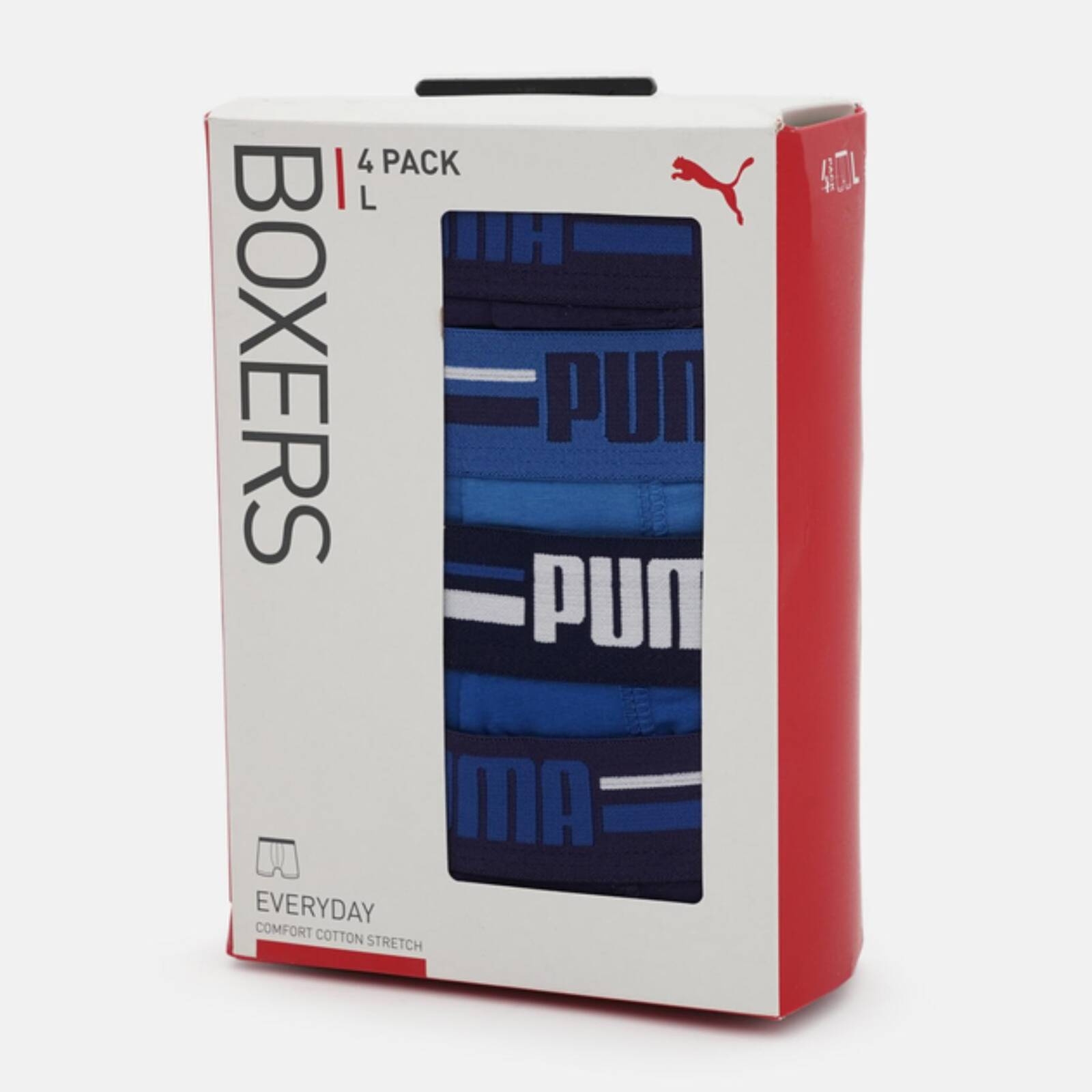 Bokserki mskie Puma BASIC BRAND ELASTIC 4-PACK niebieskie 93819702
