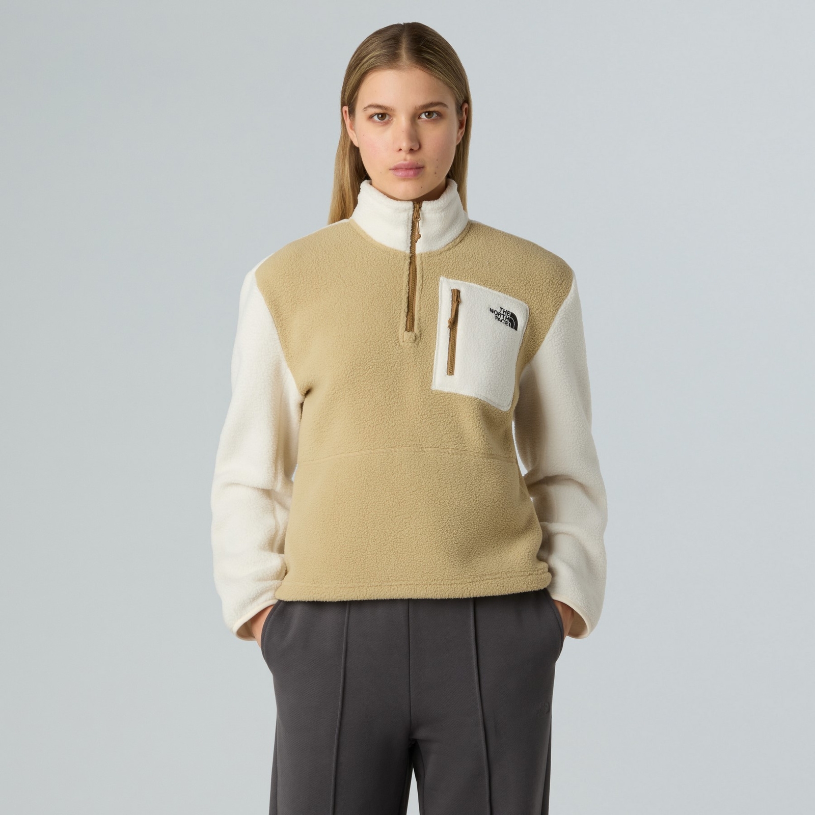 Polar damski The North Face YUMIORI 1/4 ZIP beżowy NF0A8E893CG