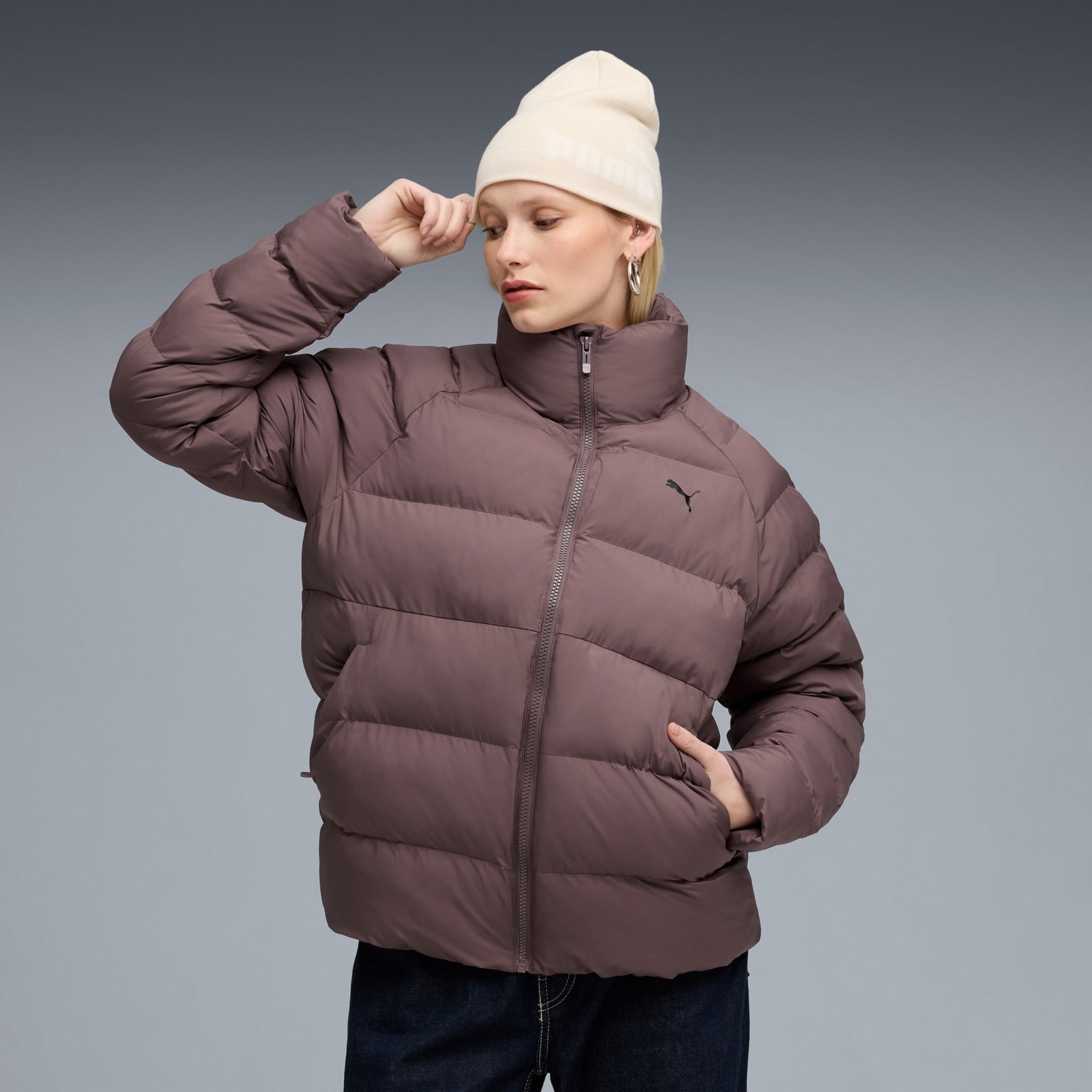 Kurtka puchowa damska Puma MONO fioletowa 68838788