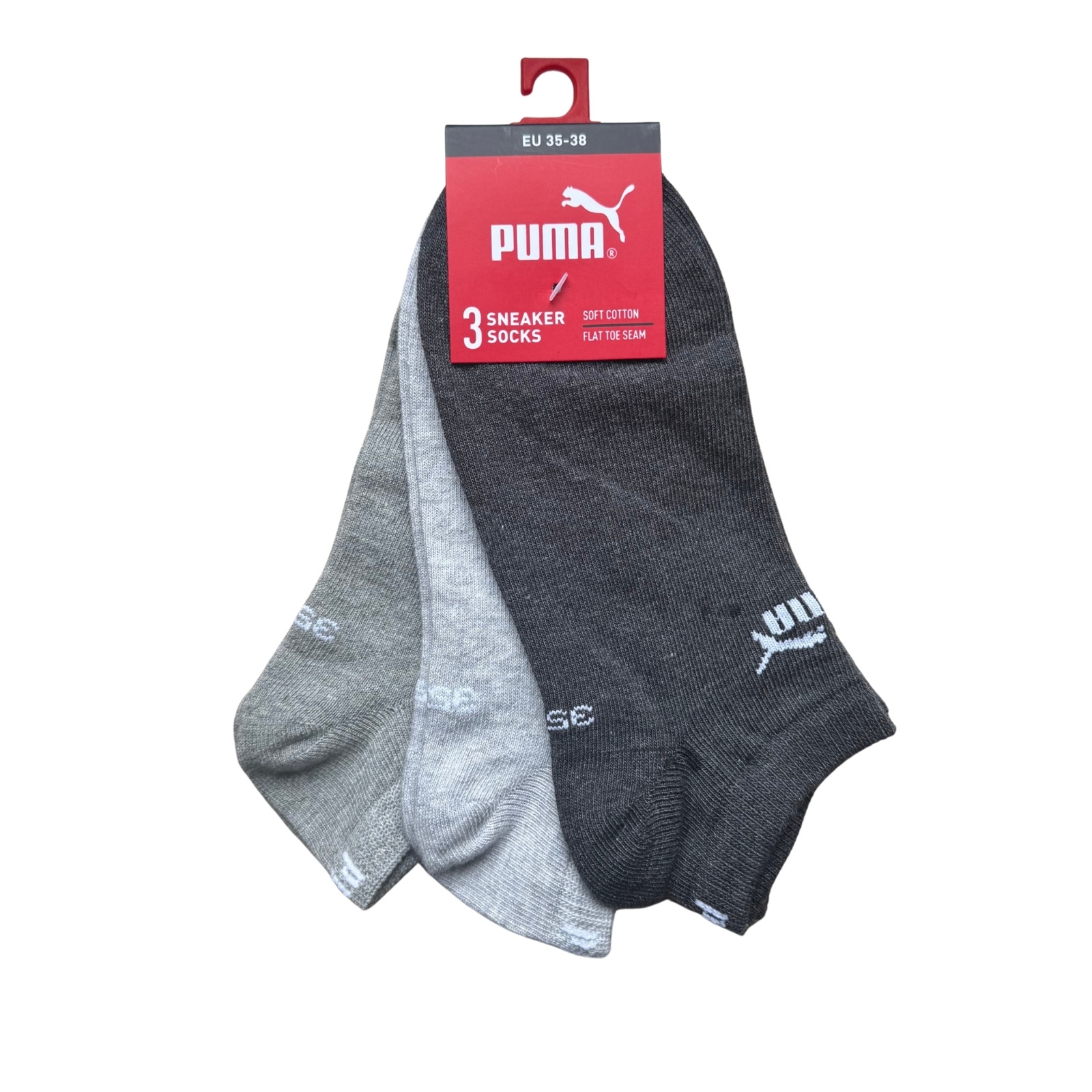 Skarpety unisex Puma ELEMENTS PLAIN SNEAKER 3-PACK szare 94710910