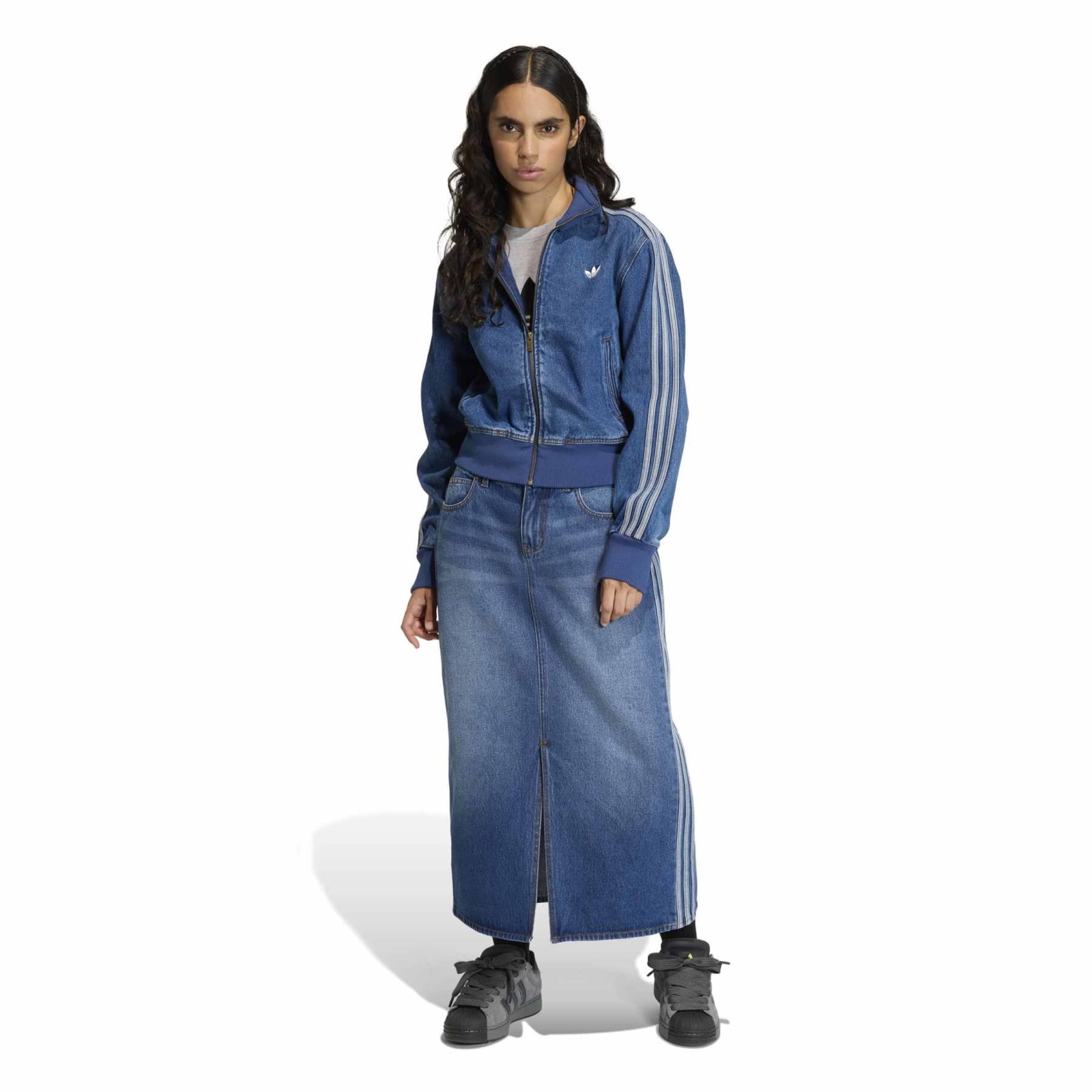 Bluza jeansowa damska adidas FIREBIRD DENIM niebieska KD2913