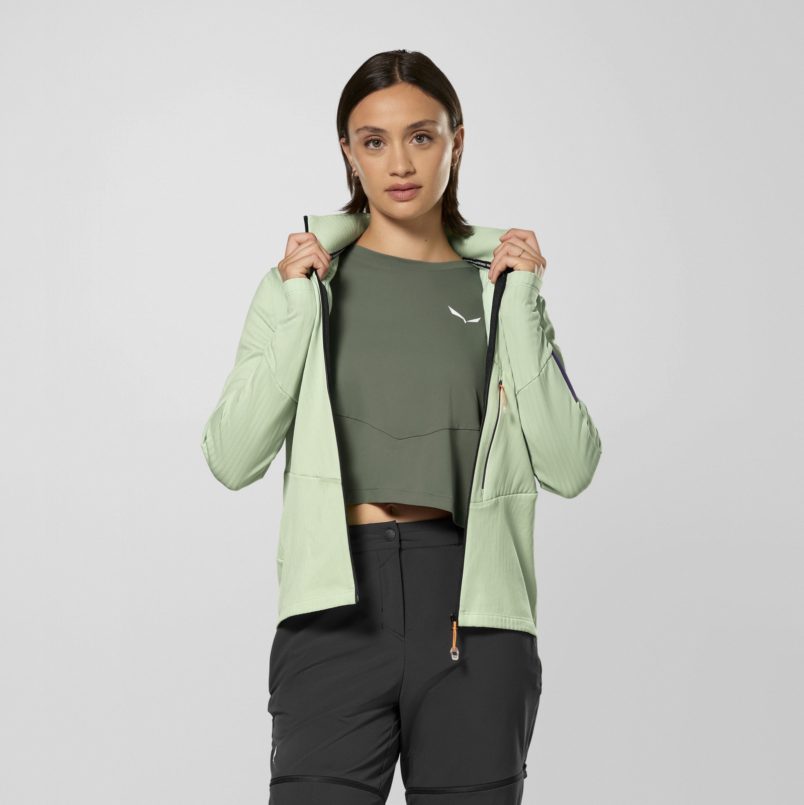 Bluza polarowa damska Salewa PEDROC 3 zielona 00-0000029289_5A90