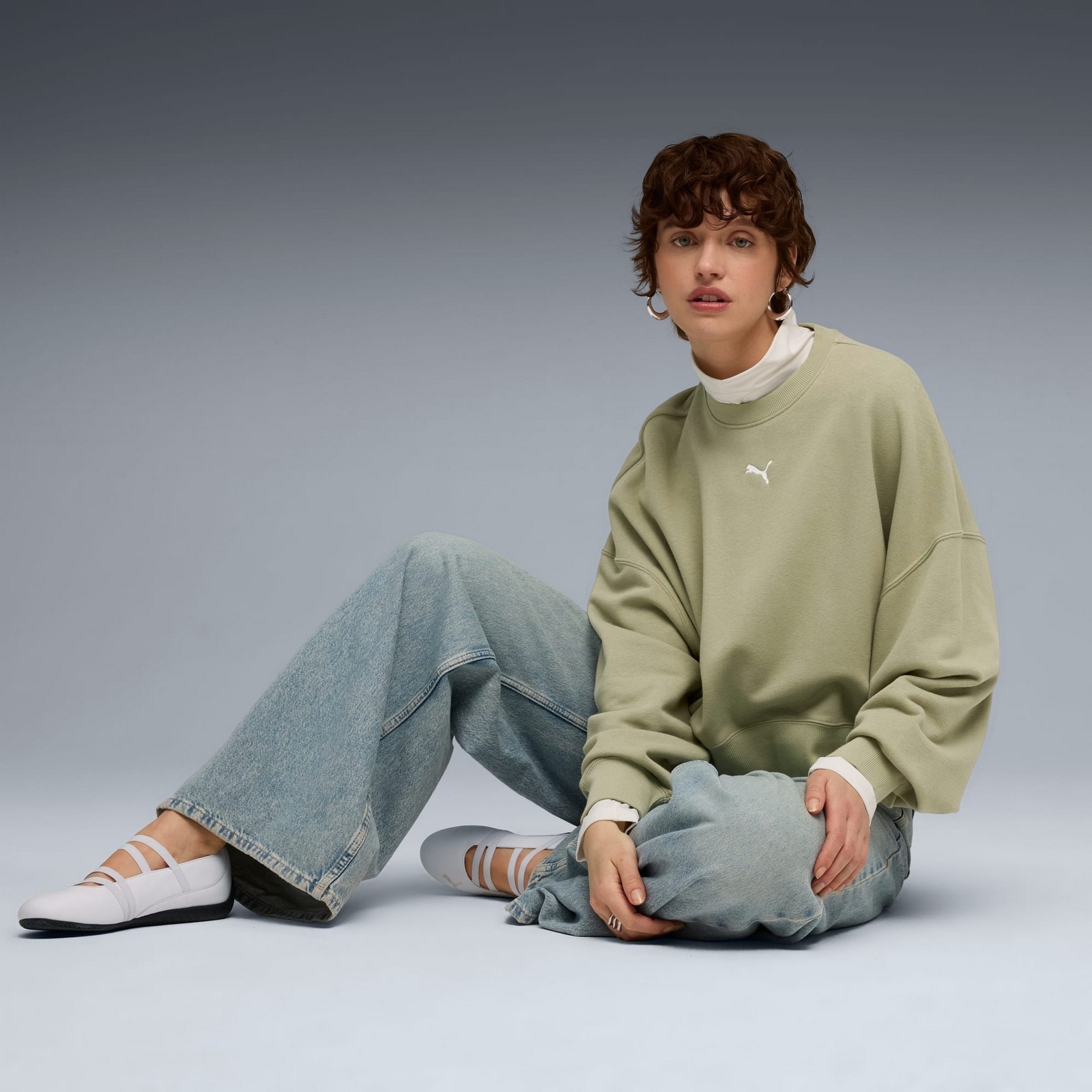 Bluza damska Puma WARDROBE ESS OVER-OVERSIZED TR zielona 62974882