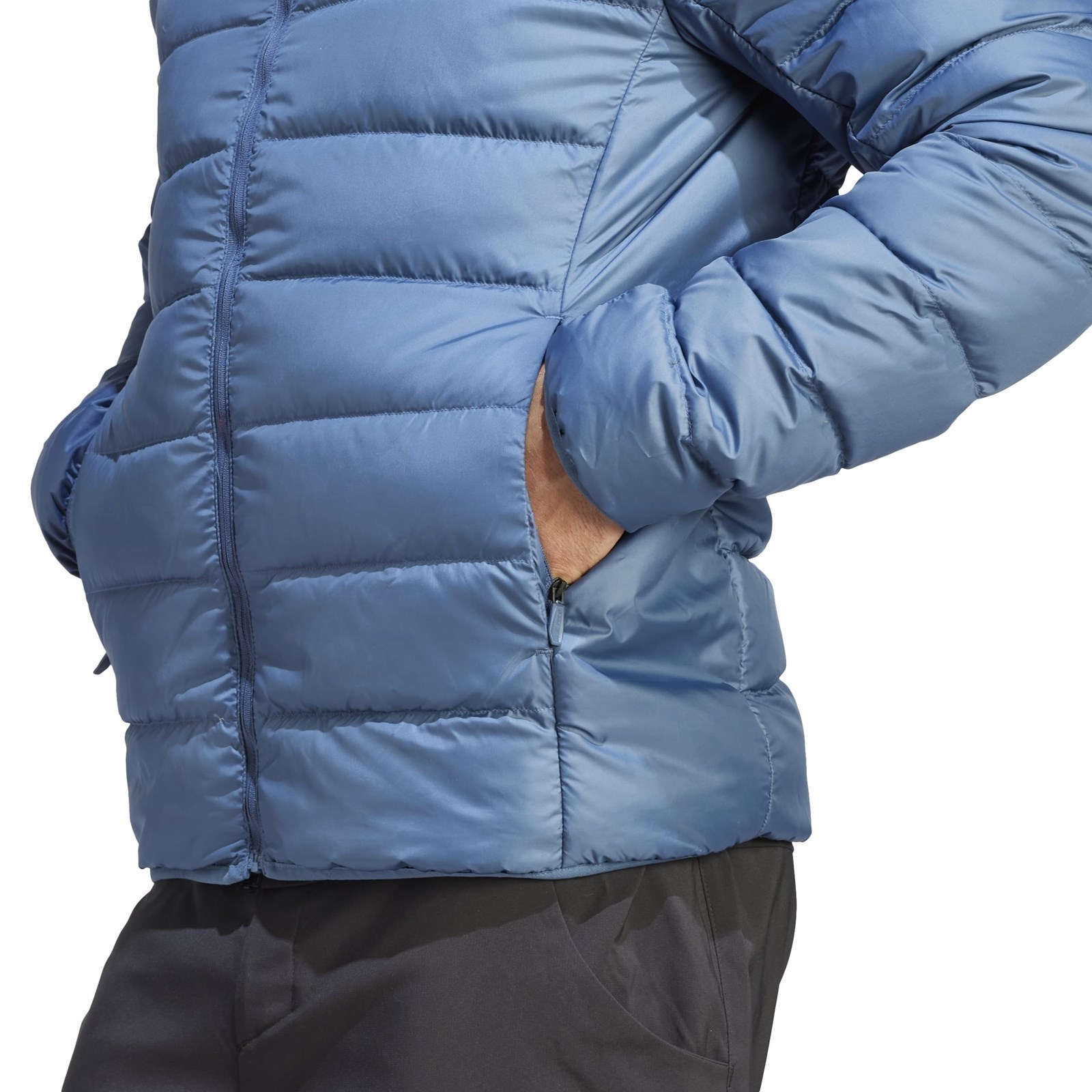 Kurtka z kapturem mska adidas TERREX MULTI LIGHT DOWN niebieska IP6039