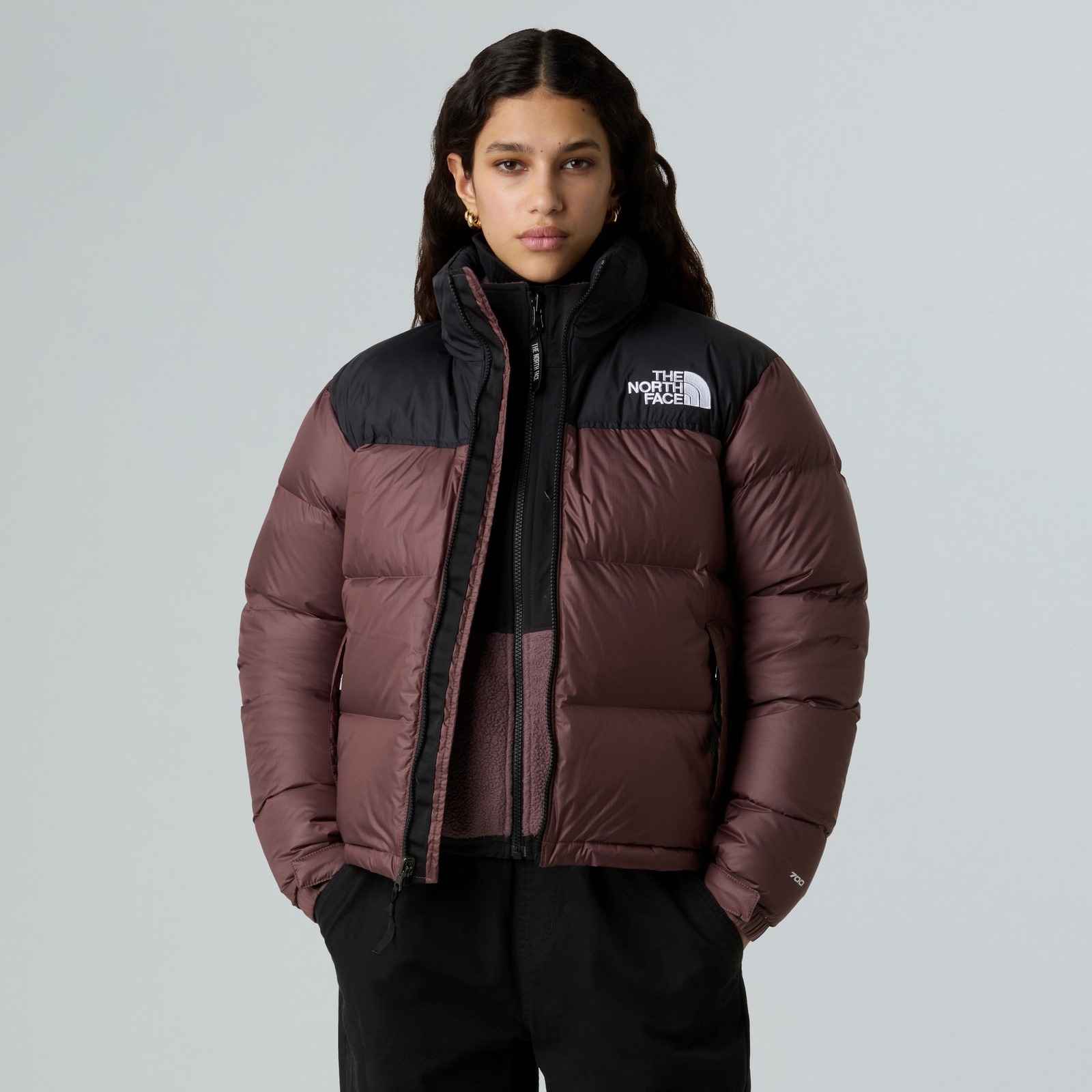 Kurtka puchowa damska The North Face 1996 RETRO NUPSE brązowa NF0A3XEOCAI