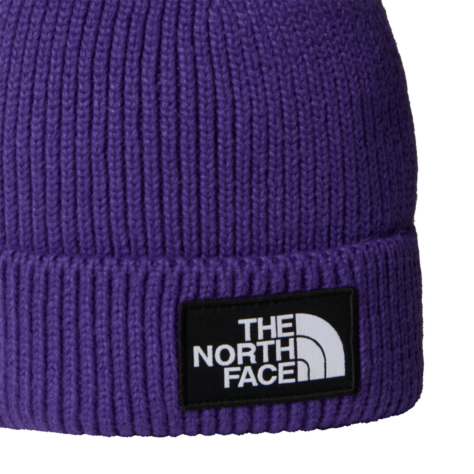 Czapka zimowa unisex The North Face LOGO BOX CUFFED fioletowa NF0A8CHENL4