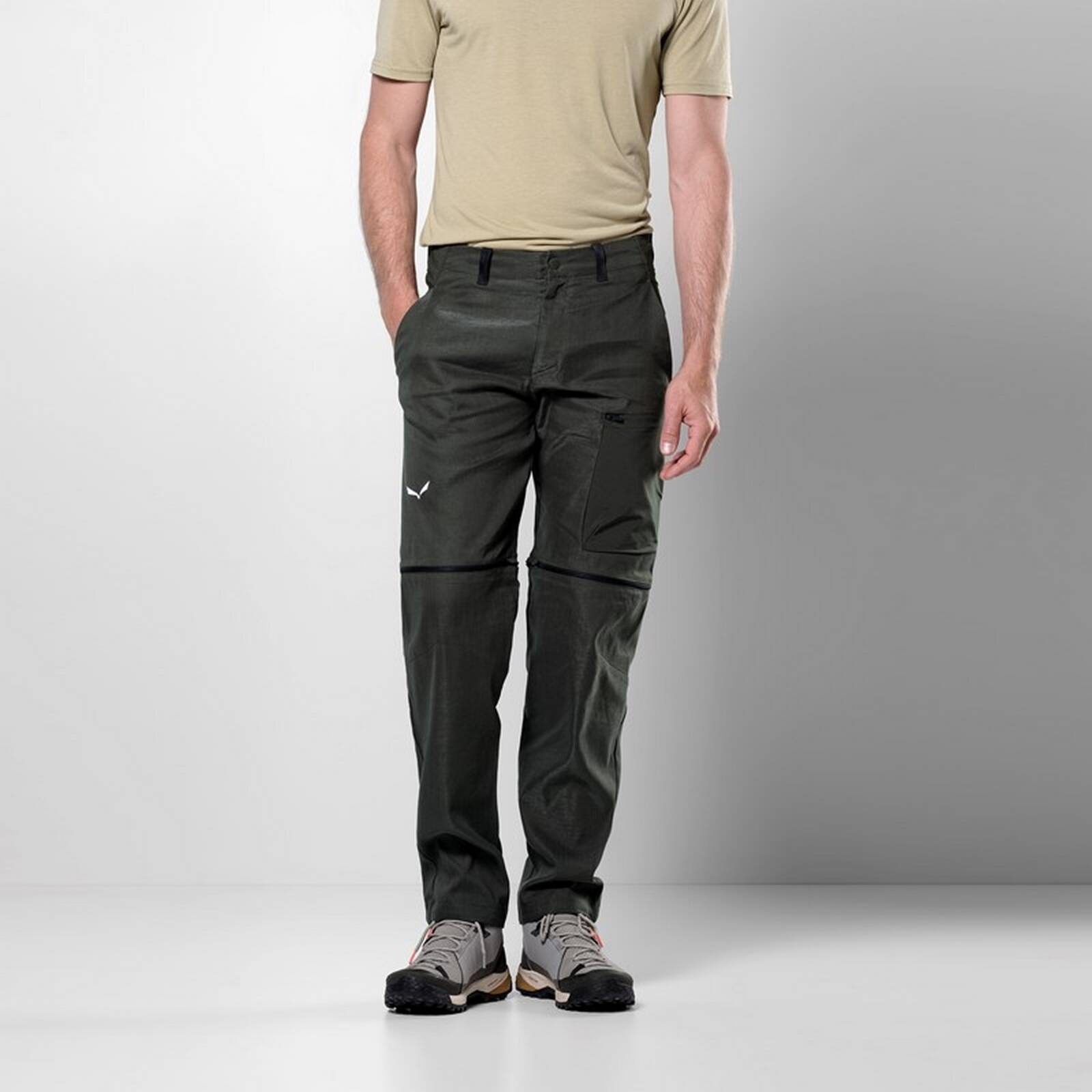 Spodnie trekkingowe mskie Salewa PUEZ HEMP 2/1 zielone 00-0000028870_5280