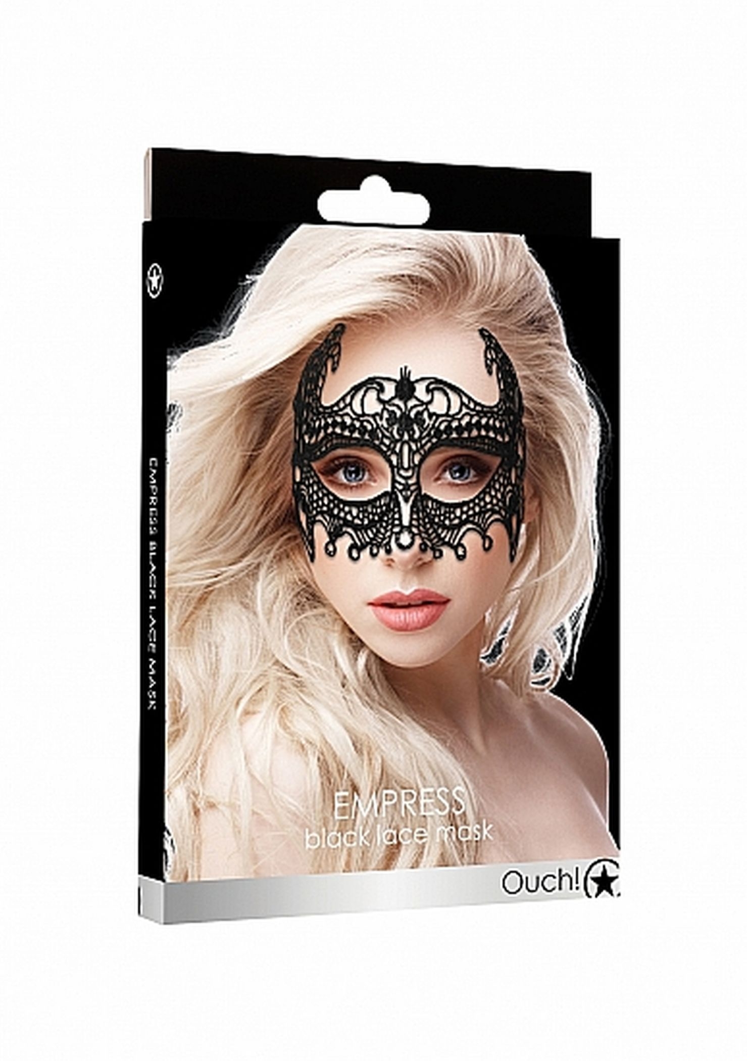 Ouch! Empress Black Lace Mask Black - Maska na oczy koronkowa