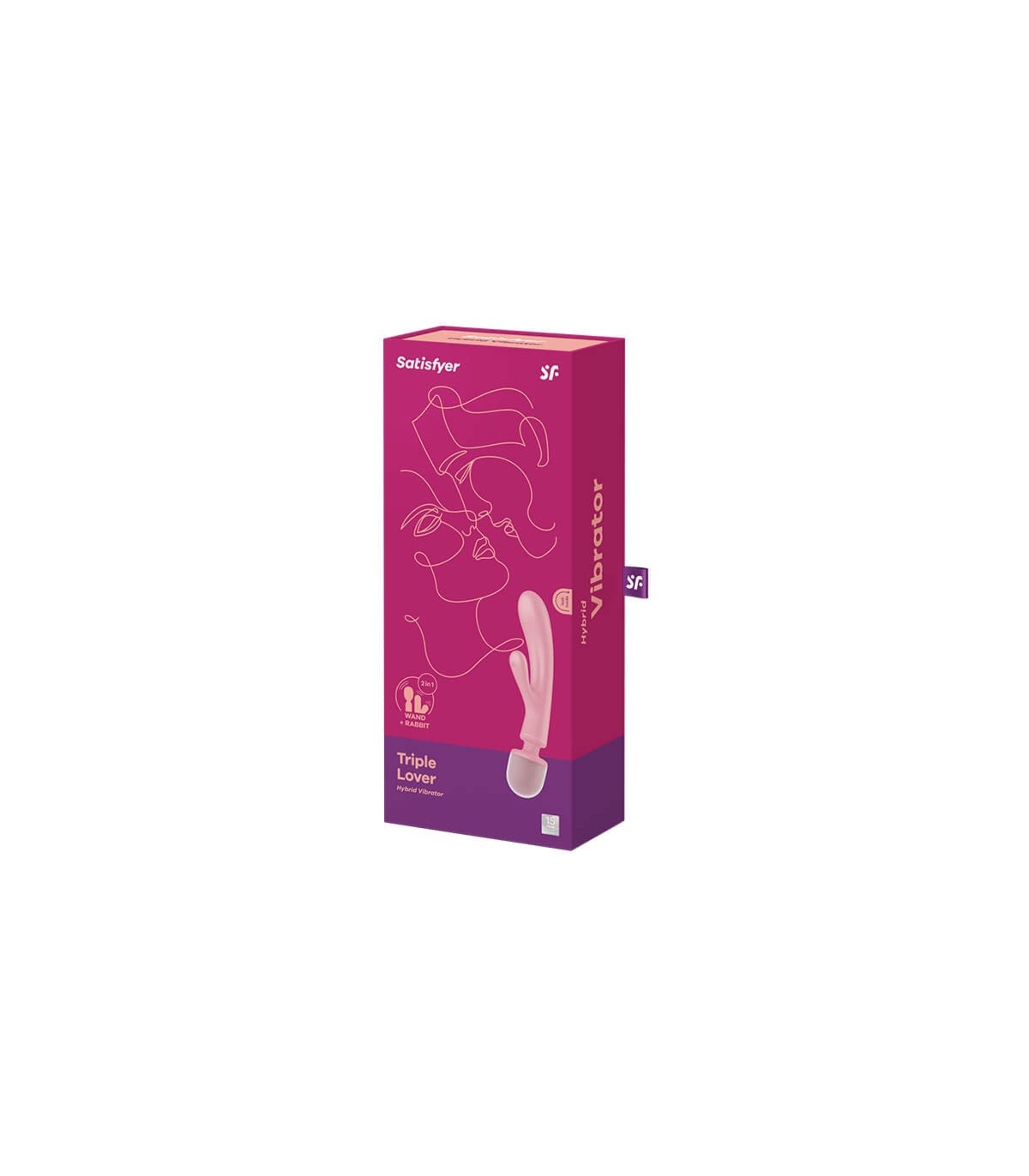 Satisfyer Triple lover - potrójny wibrator, króliczek + wand, Różowy
