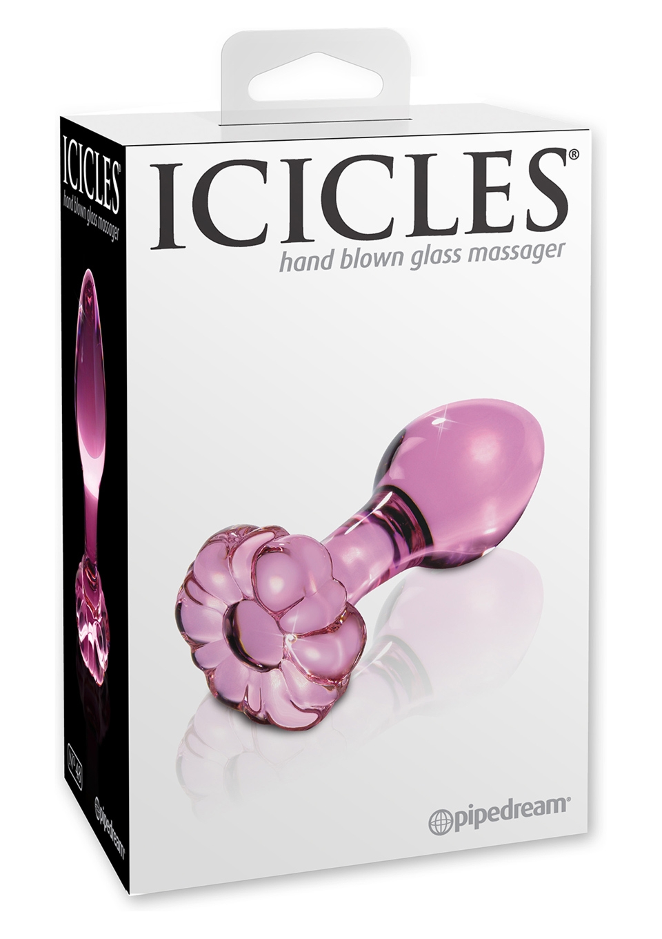 Icicles no 48 pink - Szklany korek analny