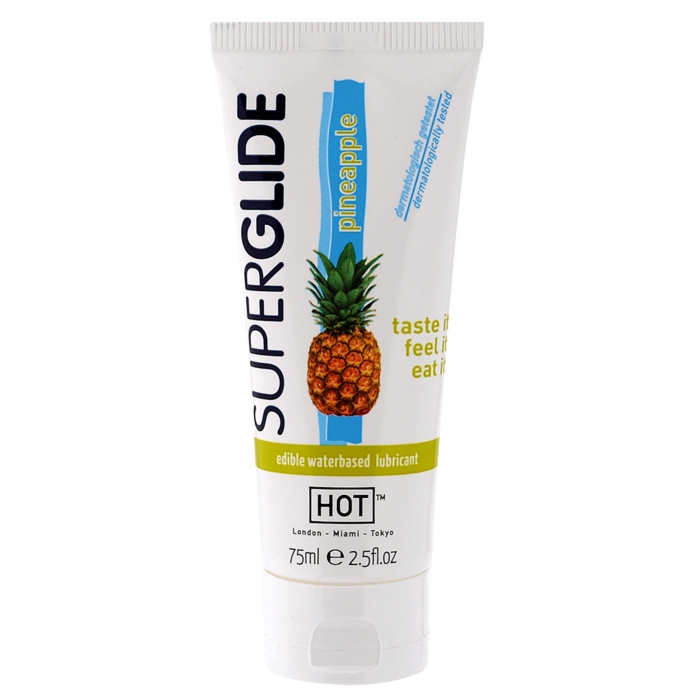 HOT Superglide Pineapple 75Ml Edible Lubricant Waterbased - Lubrykant na bazie wody, ananasowy