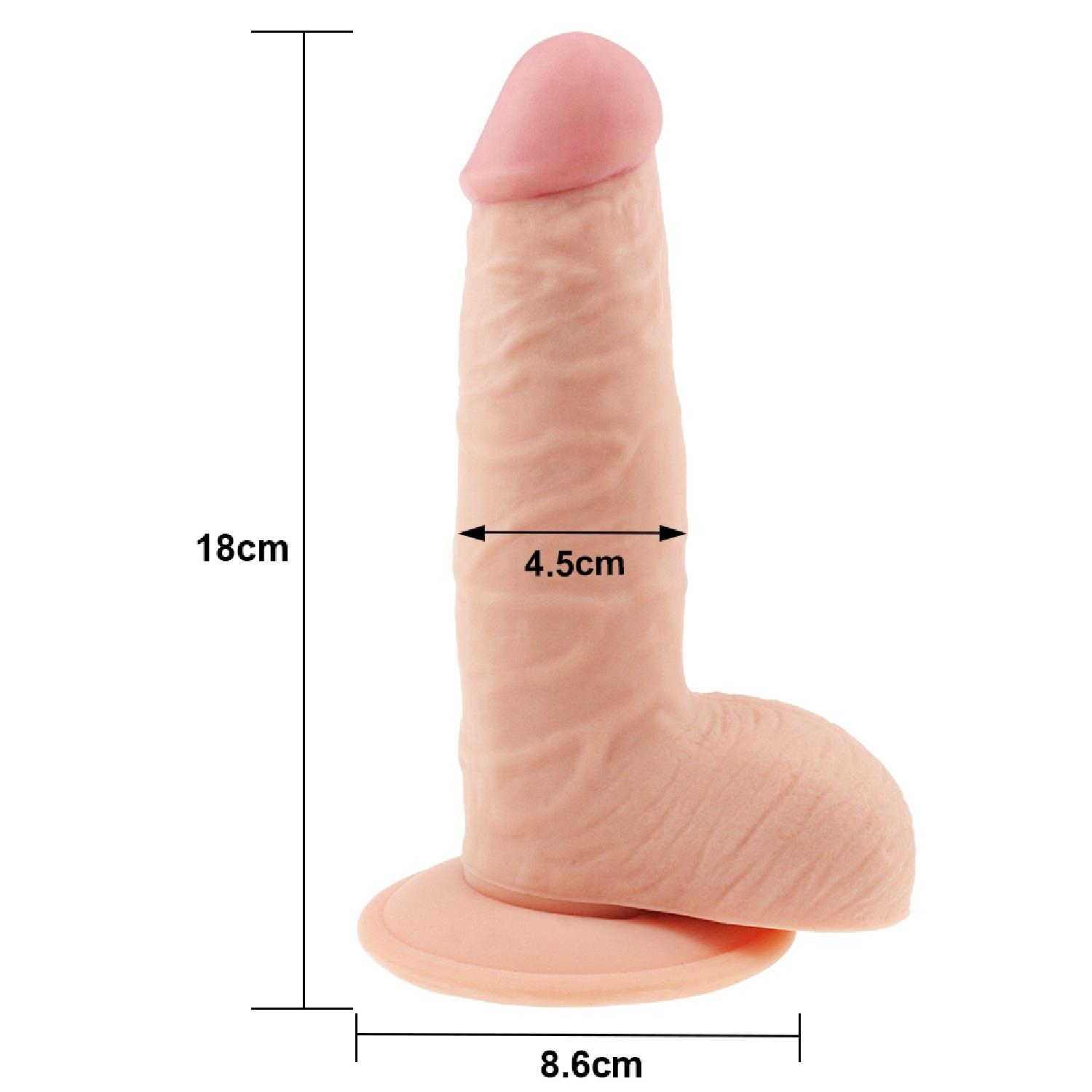 Lovetoy 7.5' The Ultra Soft Dude - Dildo klasyczne na przyssawce