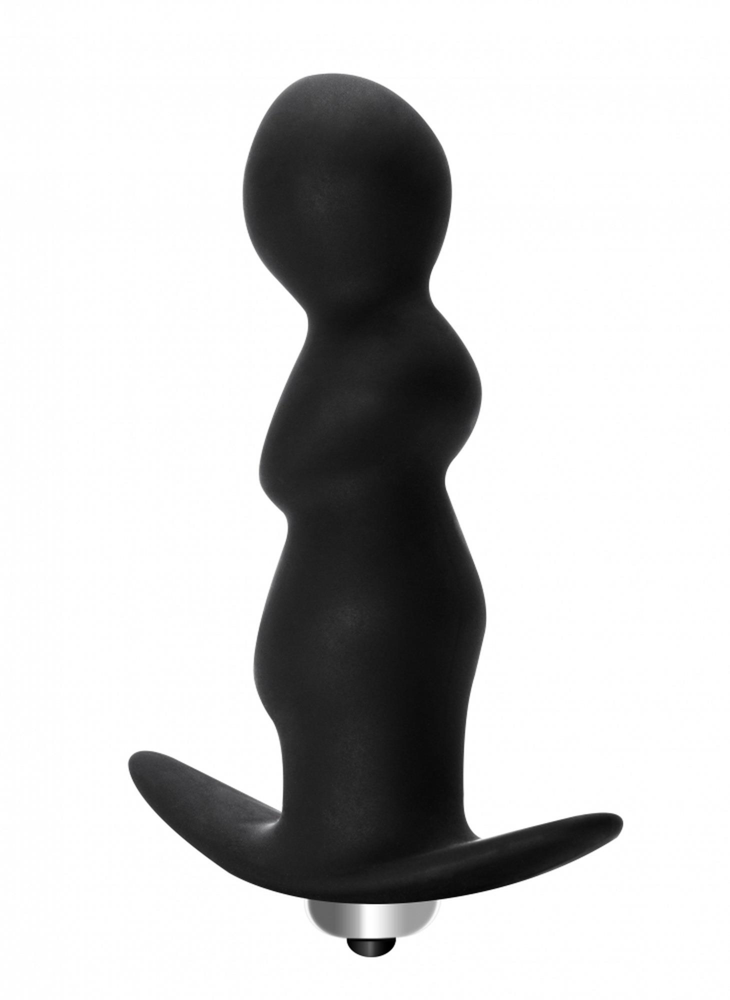 Lola Toys Anal Spiral Vibrating Black - Wibrujące koraliki analne