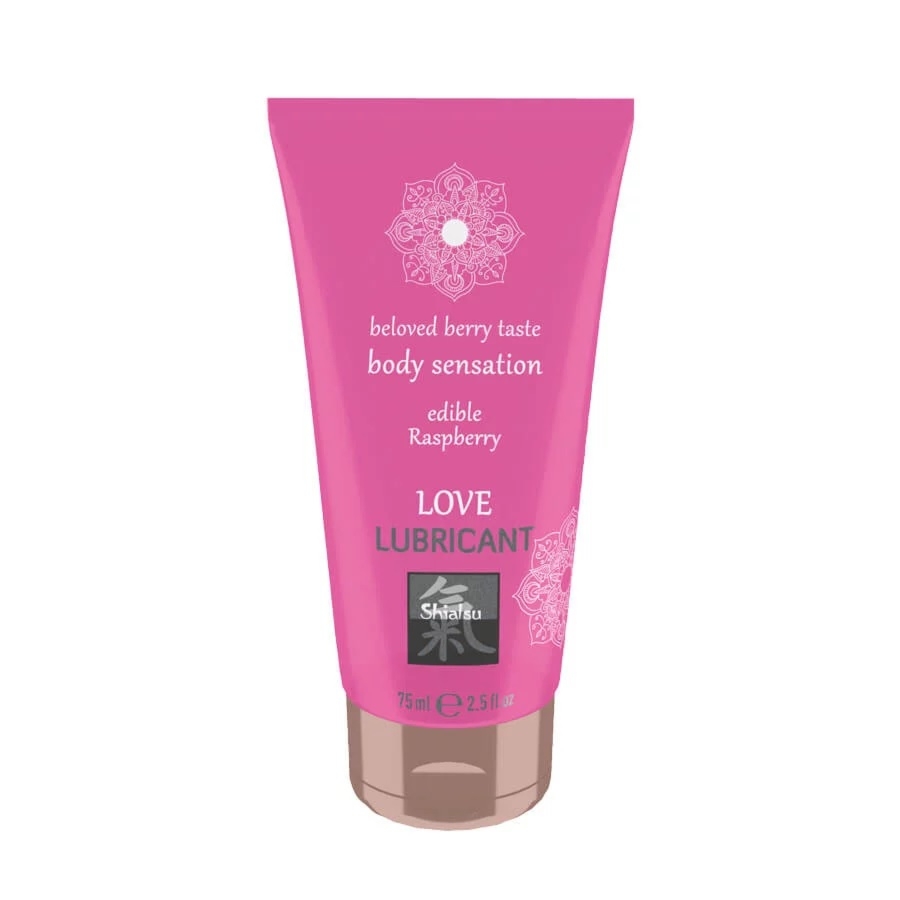 HOT Shiatsu Love Lubricant Edible Raspberry - Lubrykant ba bazie wody o smaku truskawki