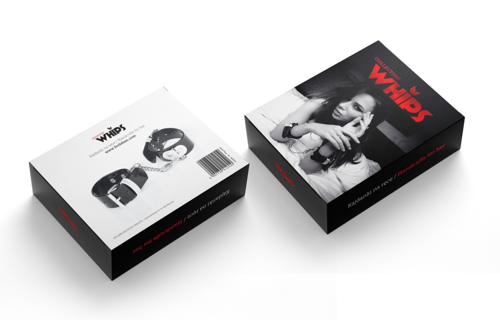 Whips Collection whips - kajdanki damskie na ręce , Czarny