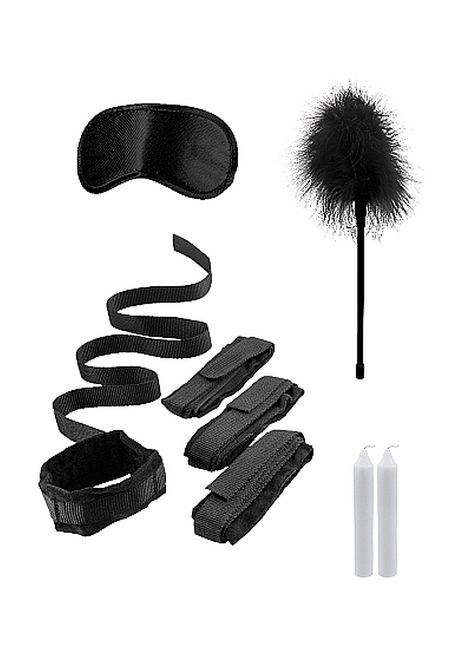 Ouch! Bed Bindings Restraint Kit Black - Zestaw BDSM