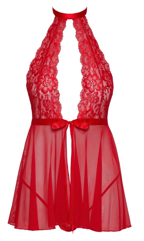 Kissable Babydoll - Koronkowa koszulka, czerwona Wariant/Rozmiar: L/XL