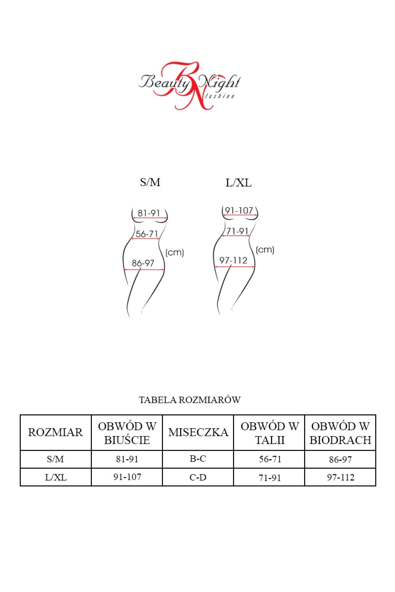 Beauty Night Eve Chemise - Koronkowe babydoll z opaską na oczy Wariant/Rozmiar: S/M