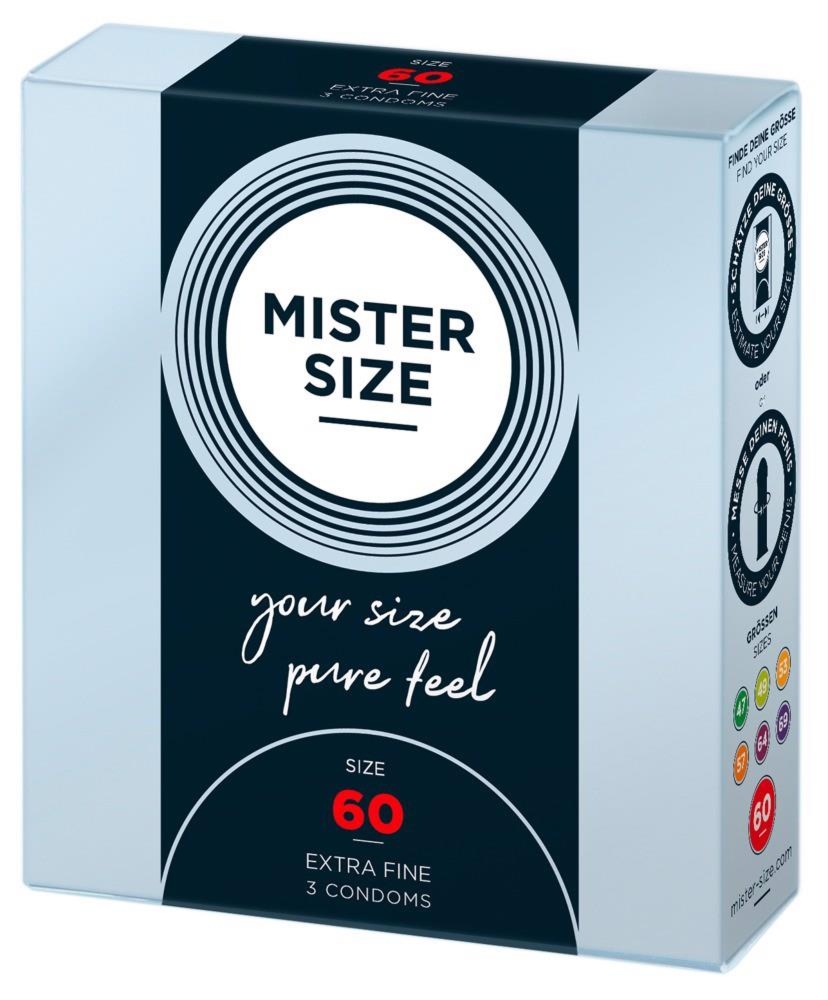 Mister Size 60Mm Pack Of 3 - Prezerwatywy