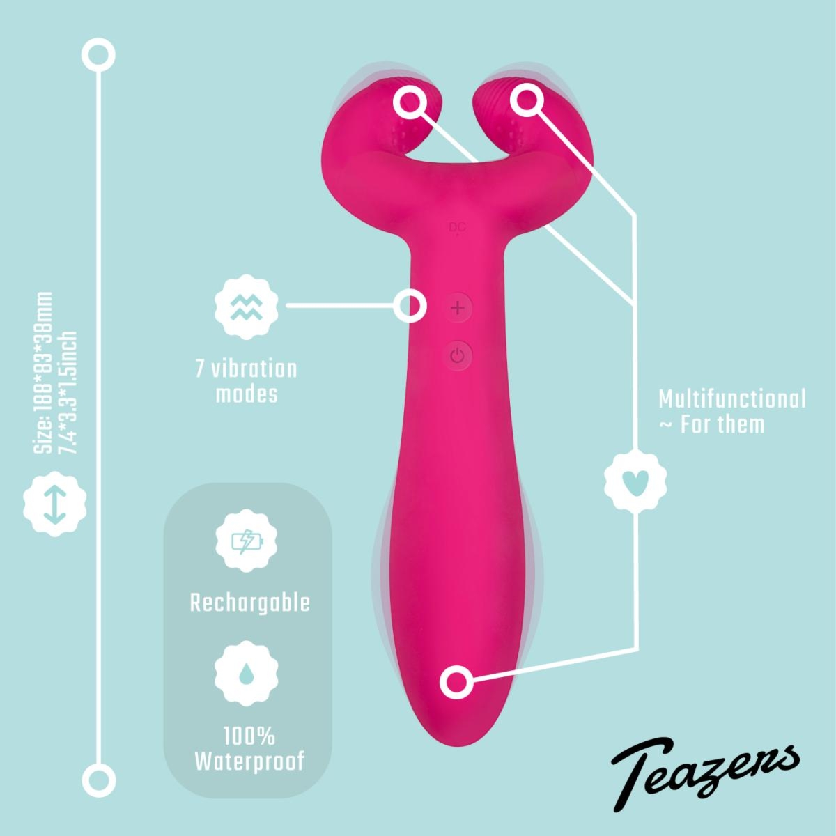 Teazers Pair Vibrator - Wibrator wielofunkcyjny dla par