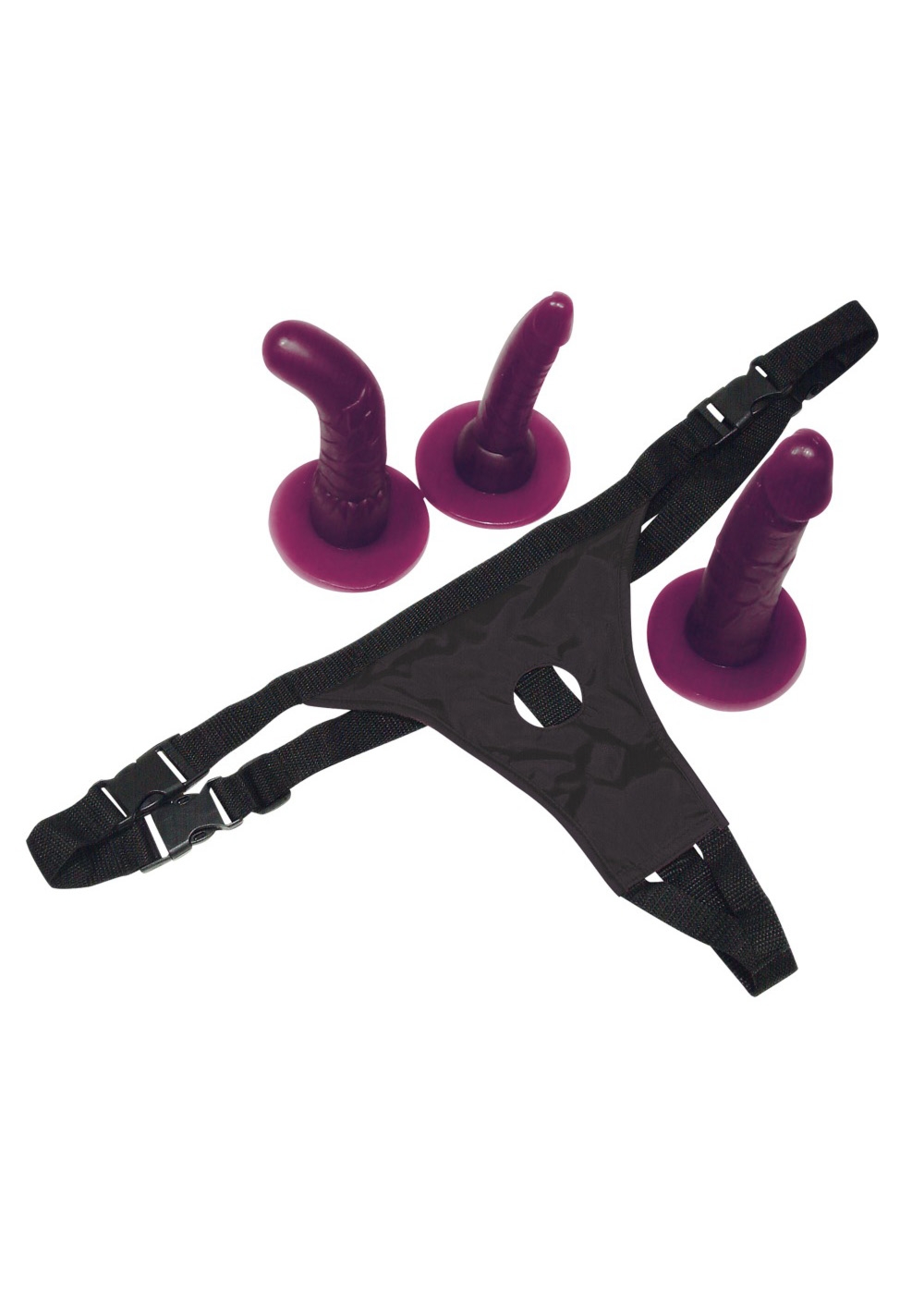 Bad Kitty Strap-On Purple-Wibrator - zestaw strap on