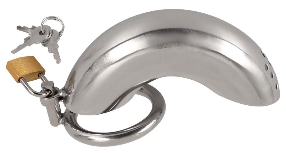 fetish Collection Penis Cage Curved - Metalowy pas cnoty