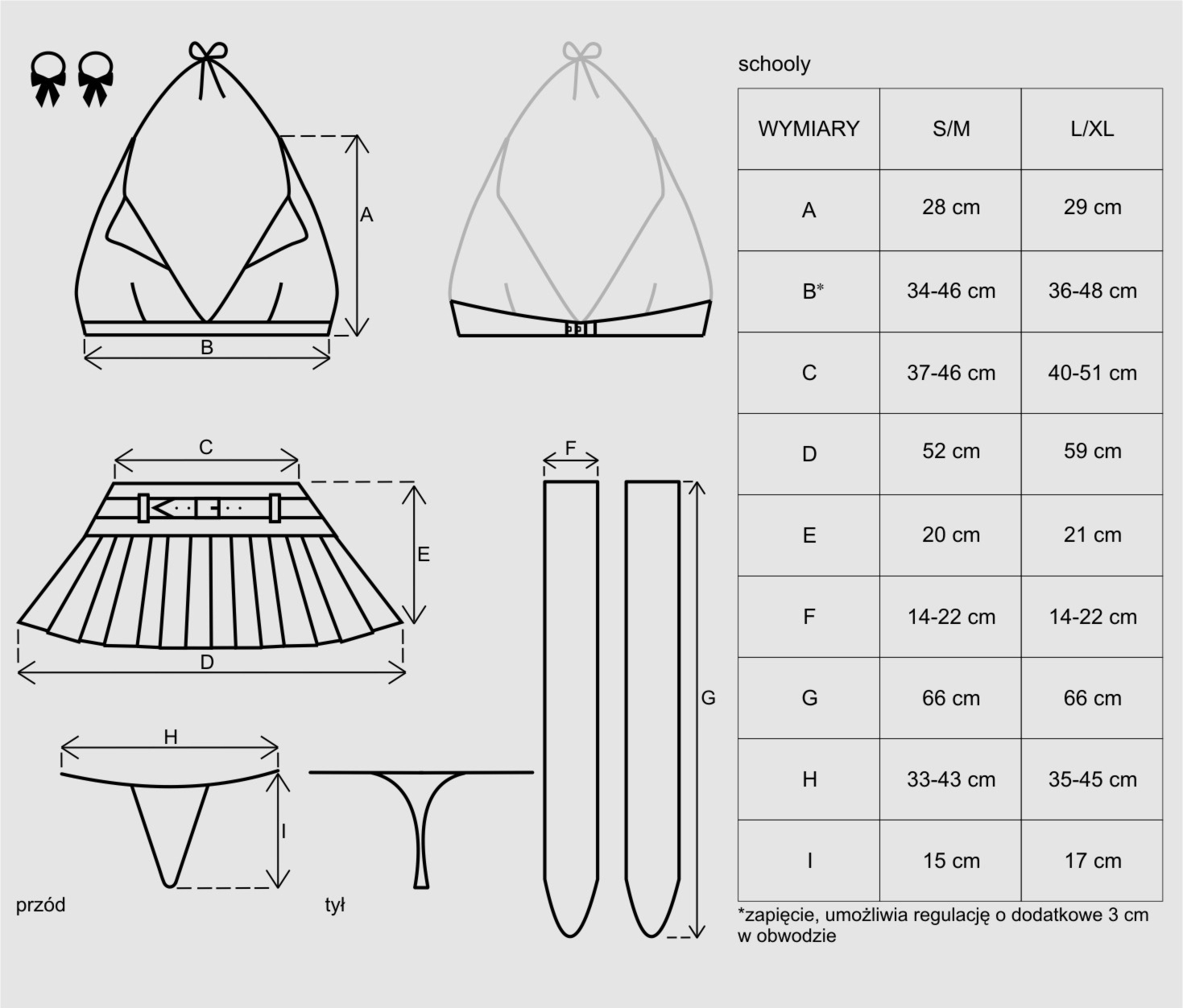 Obsessive Schooly kostium - uczennica Wariant/Rozmiar: S/M
