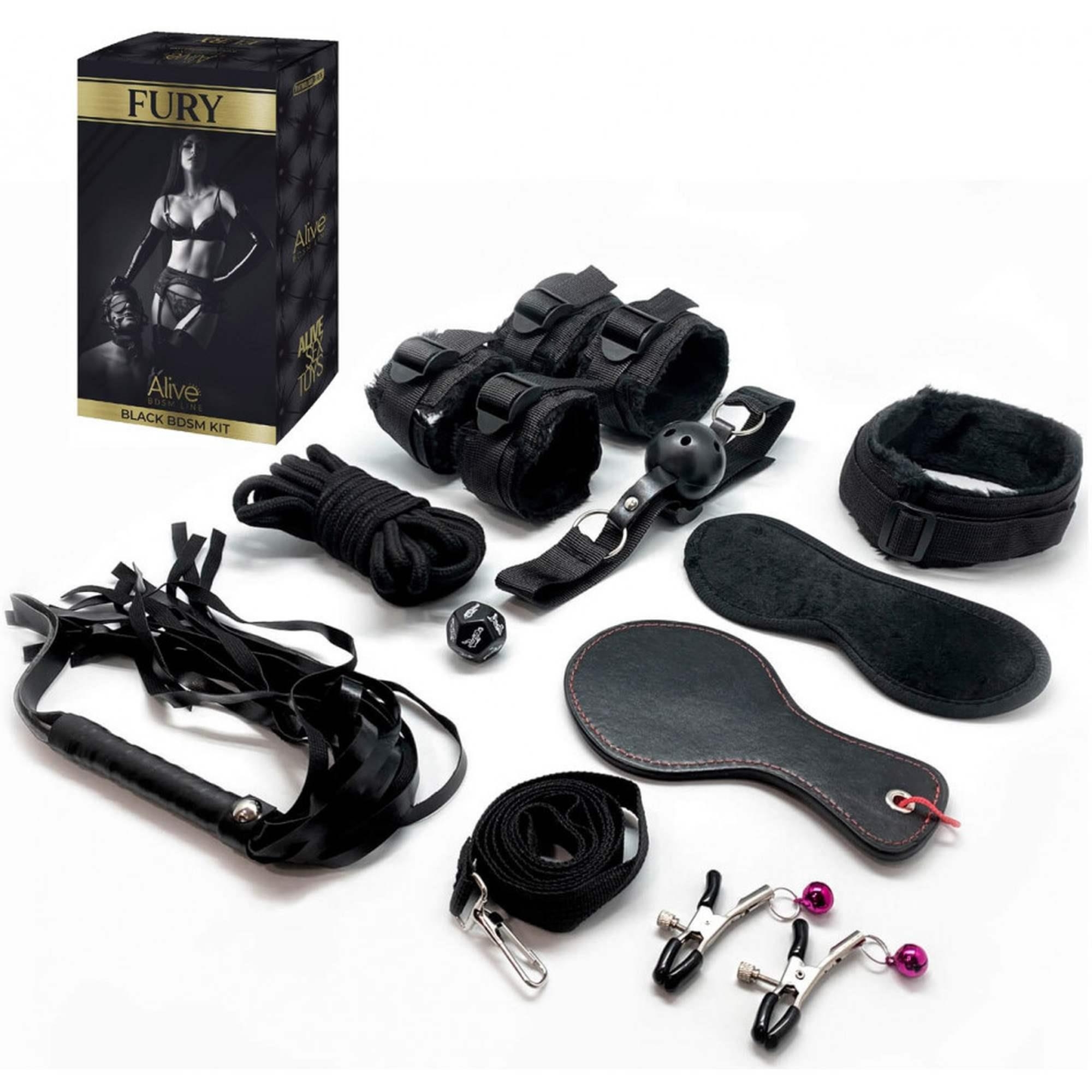 Alive Fury Bdsm Kit Black - Zestaw BDSM