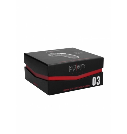 ManCage Chastity Model3- Pas cnoty, Przezroczysty