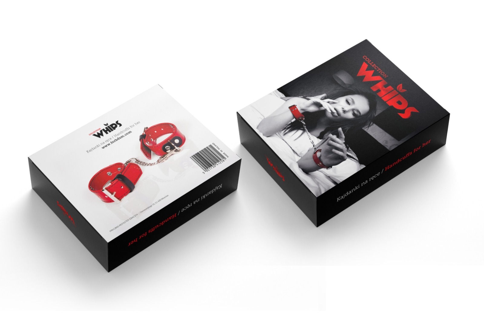 Whips Collection whips - kajdanki damskie na ręce , Czerwony