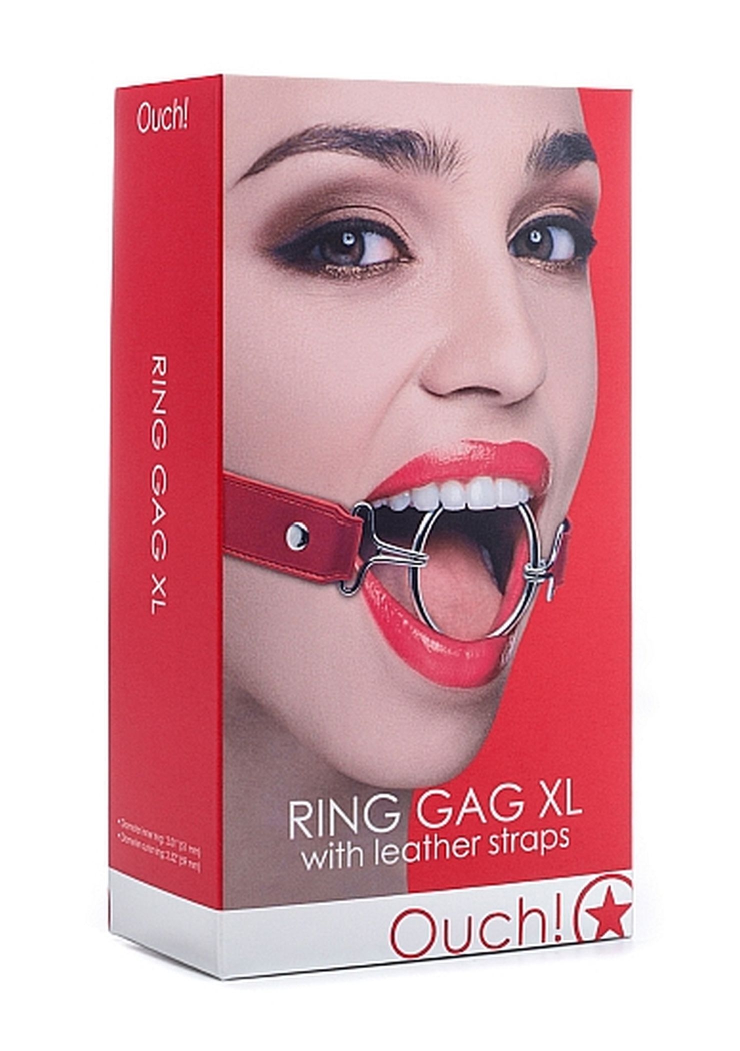 Ouch! Ring Gag Xl Red - Knebel Czerwony